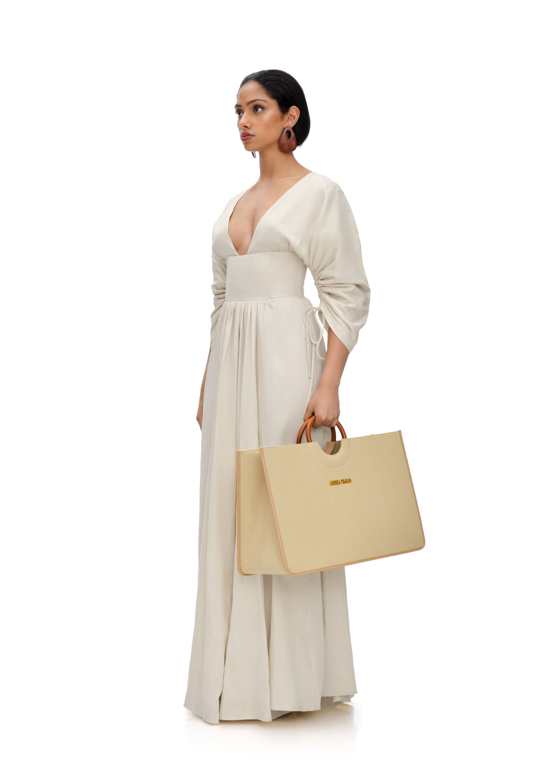 ADELLE MAXI DRESS - BONE made by Andrea Iyamah