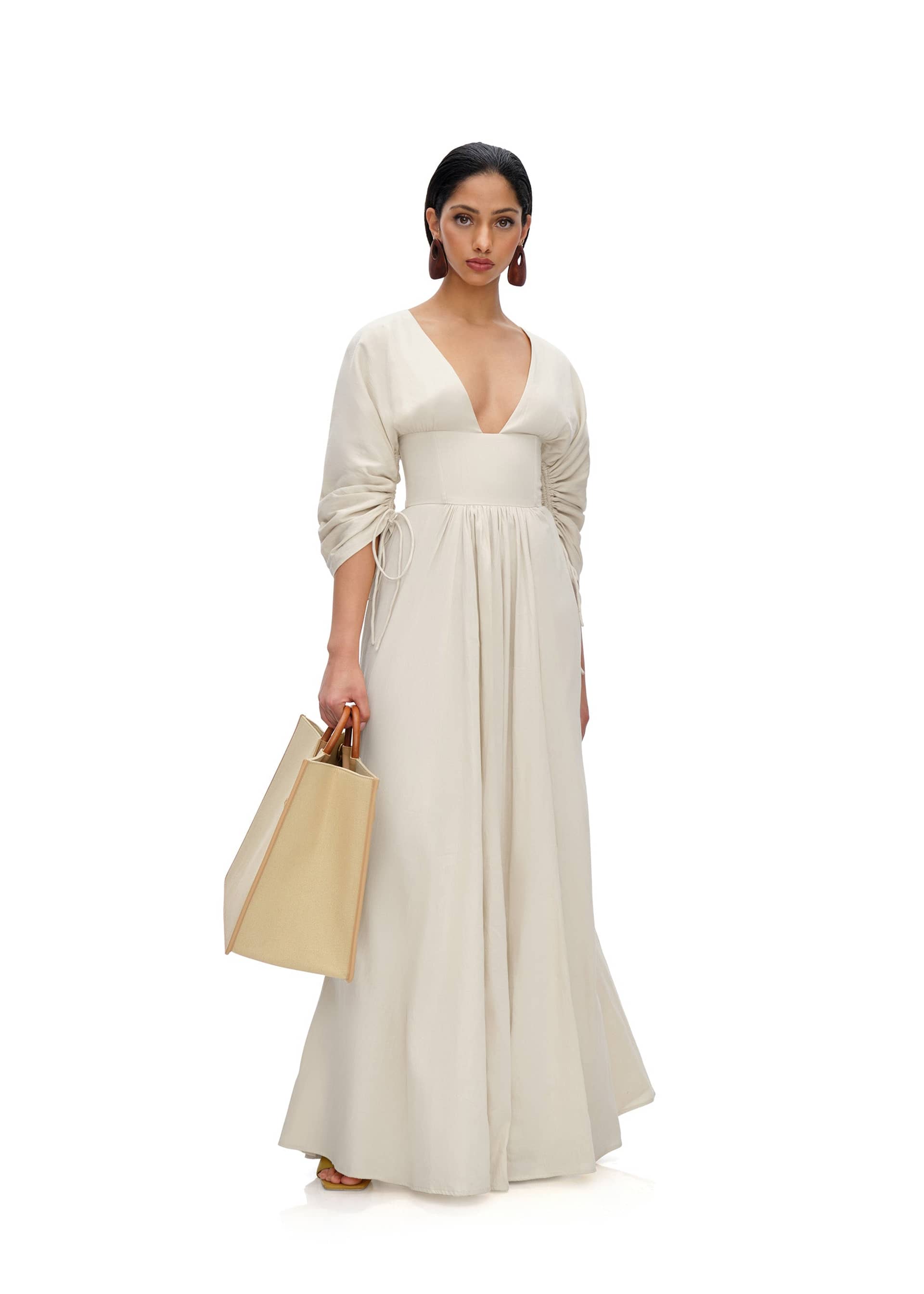 ADELLE MAXI DRESS - BONE made by Andrea Iyamah