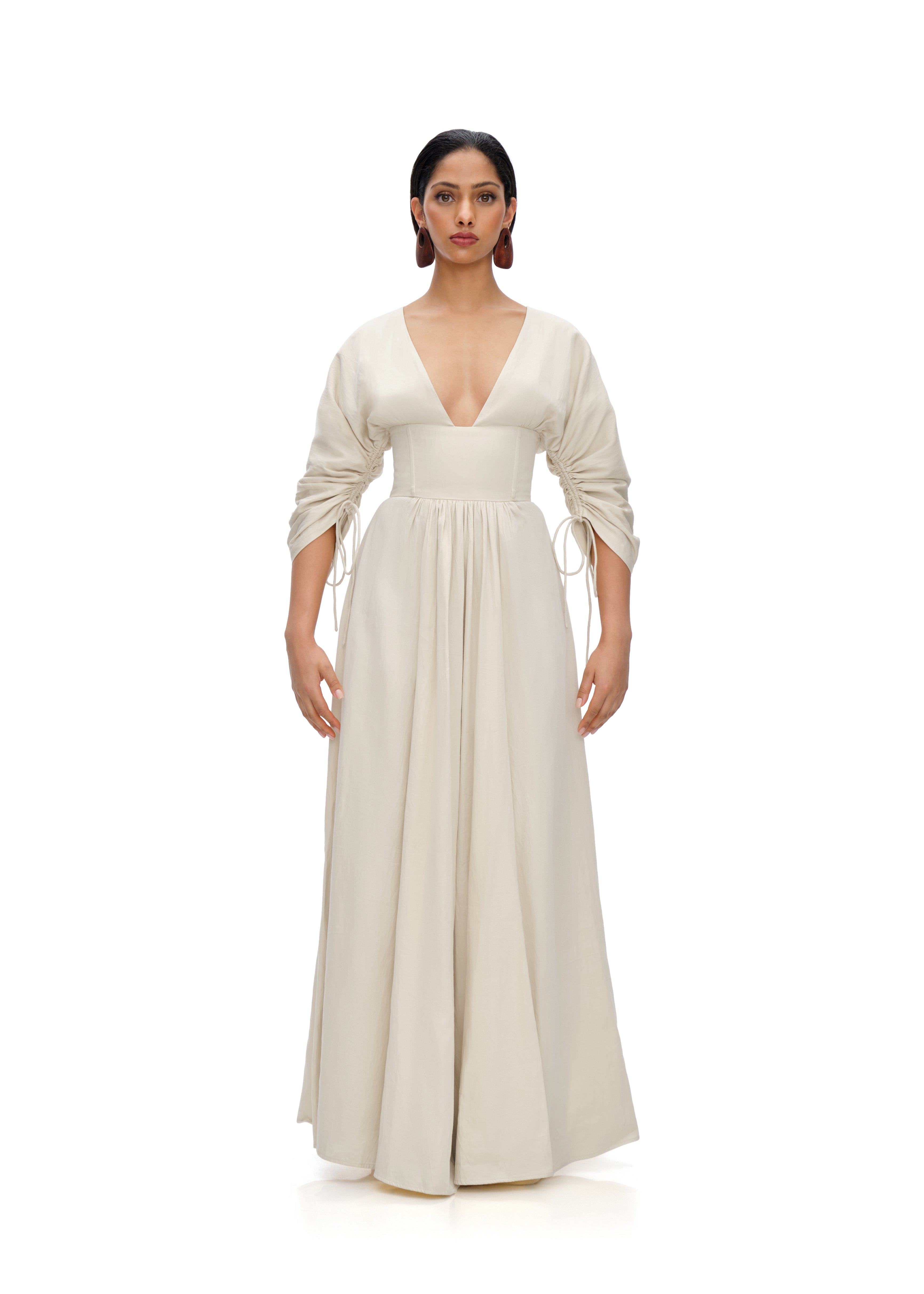 ADELLE MAXI DRESS - BONE made by Andrea Iyamah