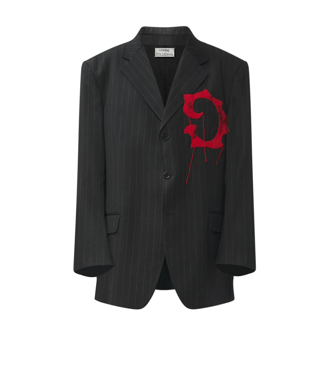 Blazer Embroidery - Grey Pinstripe made by Gemme Collective