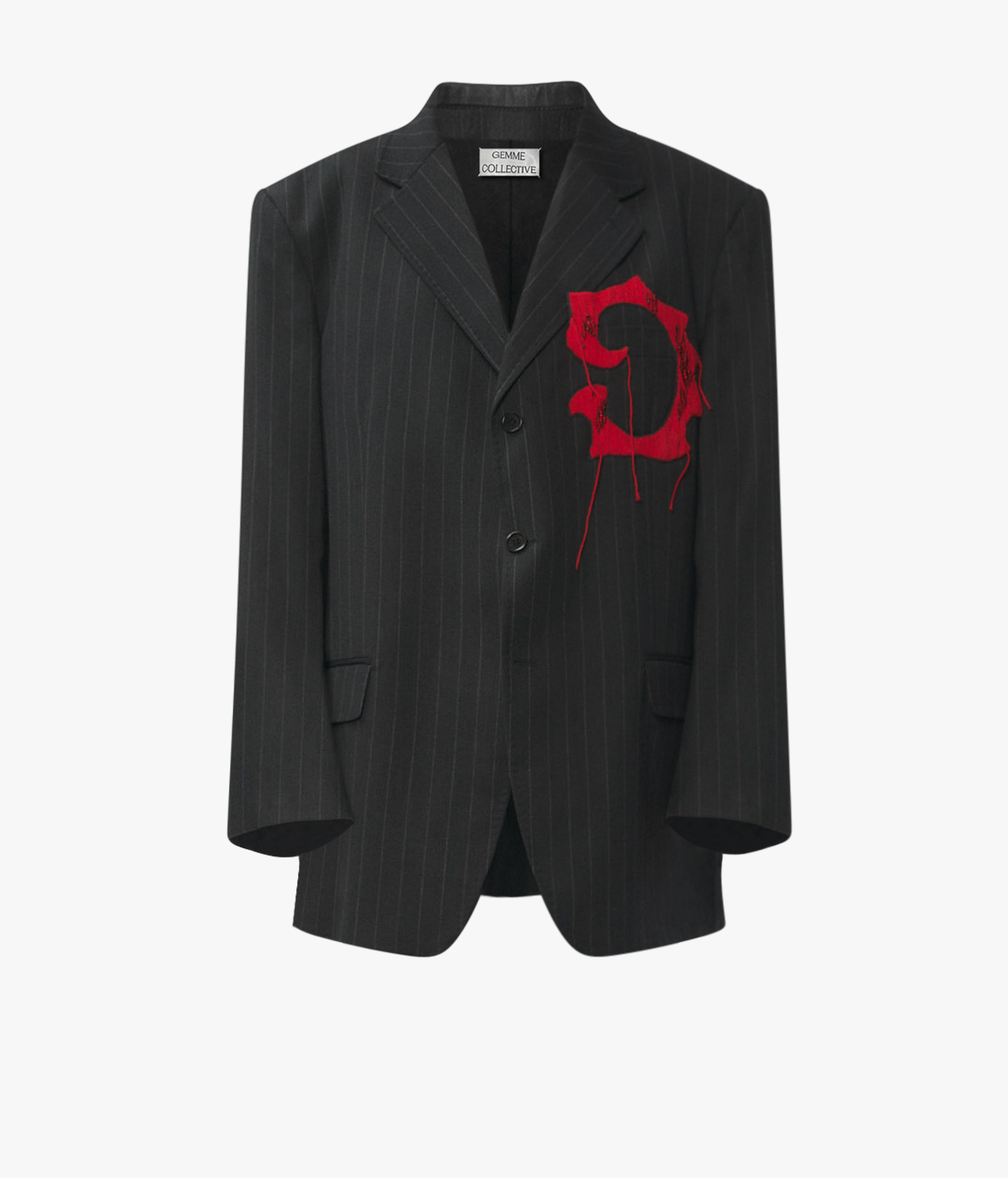 Blazer Embroidery - Grey Pinstripe made by Gemme Collective