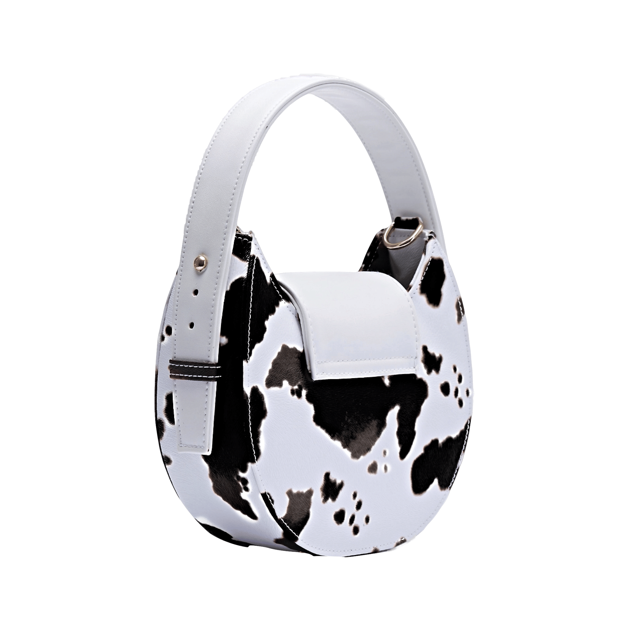 Mow - White x Black - Halfmoon bag made by ALIEL