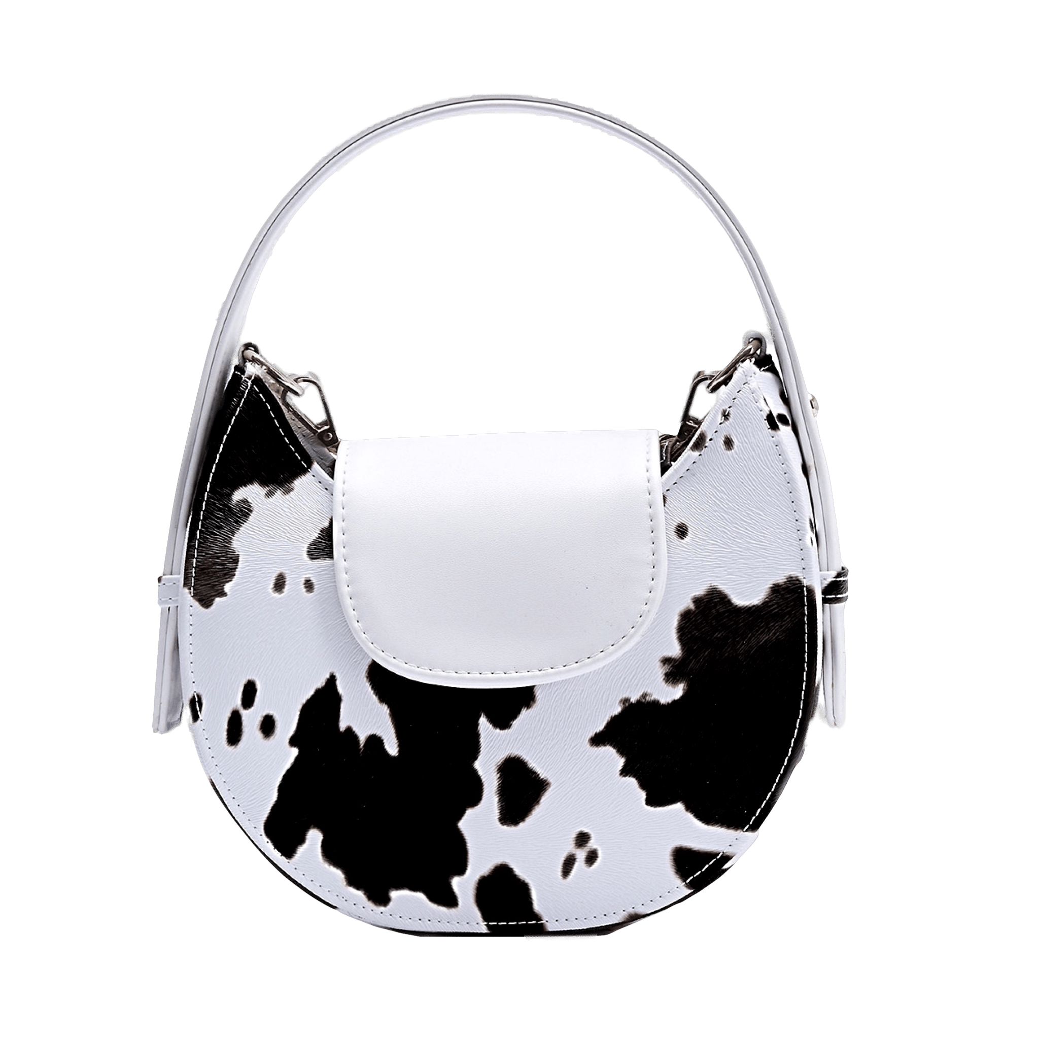 Mow - White x Black - Halfmoon bag made by ALIEL