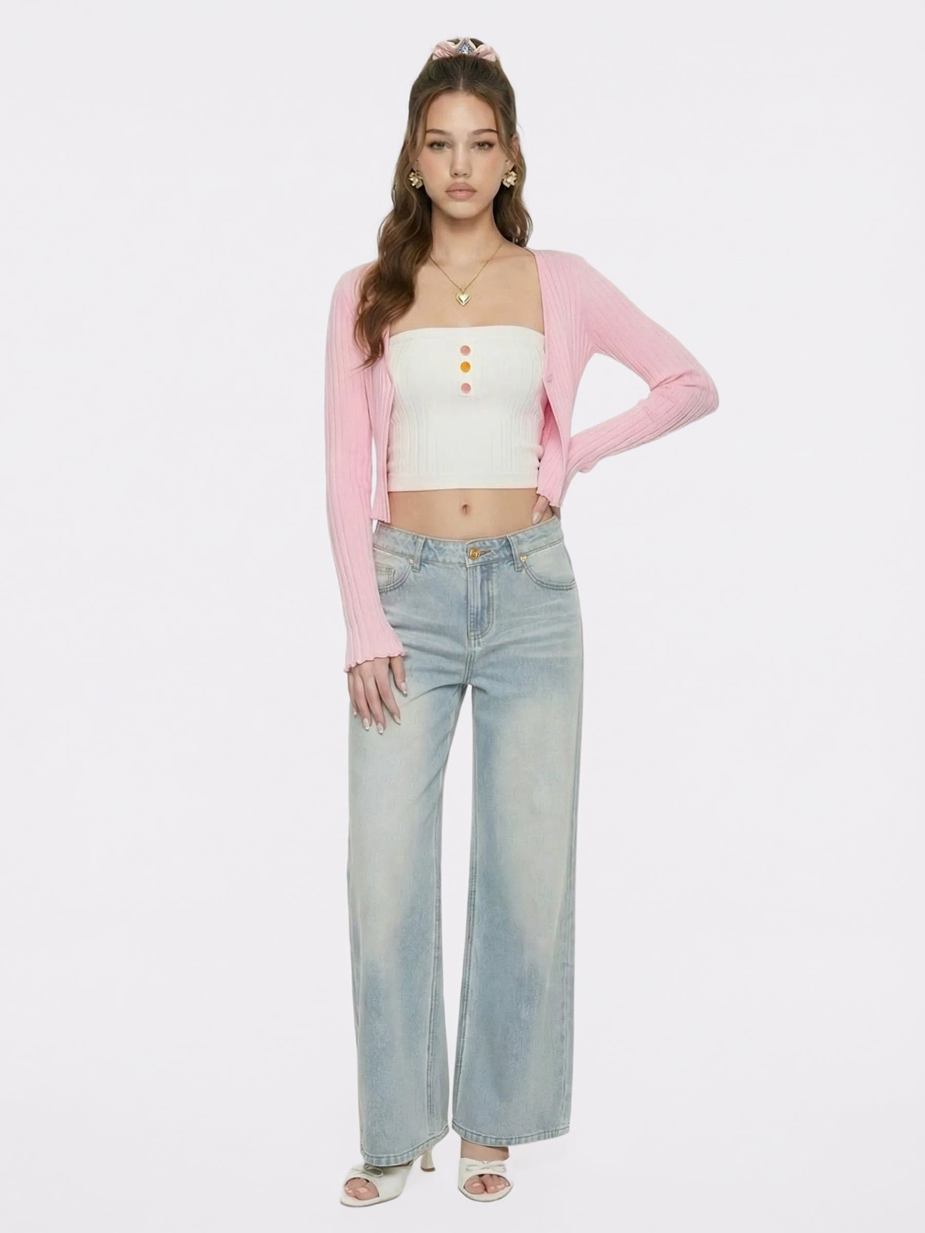 Ava Low-Rise Light Blue Straight Leg Jeans made by Nana Jacqueline