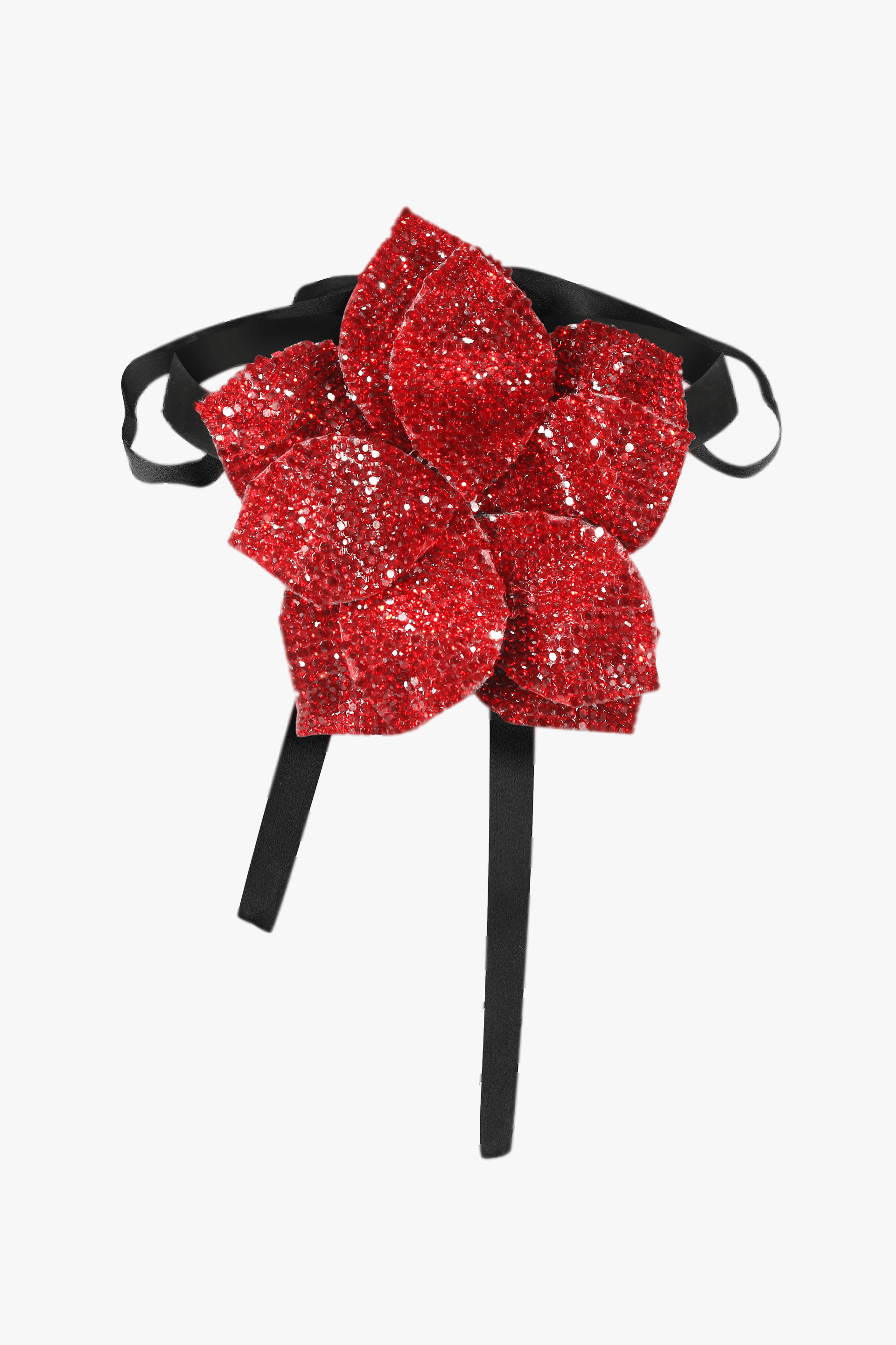 CRYSTAL FLOWER CHOKER in Red made by NUÉ