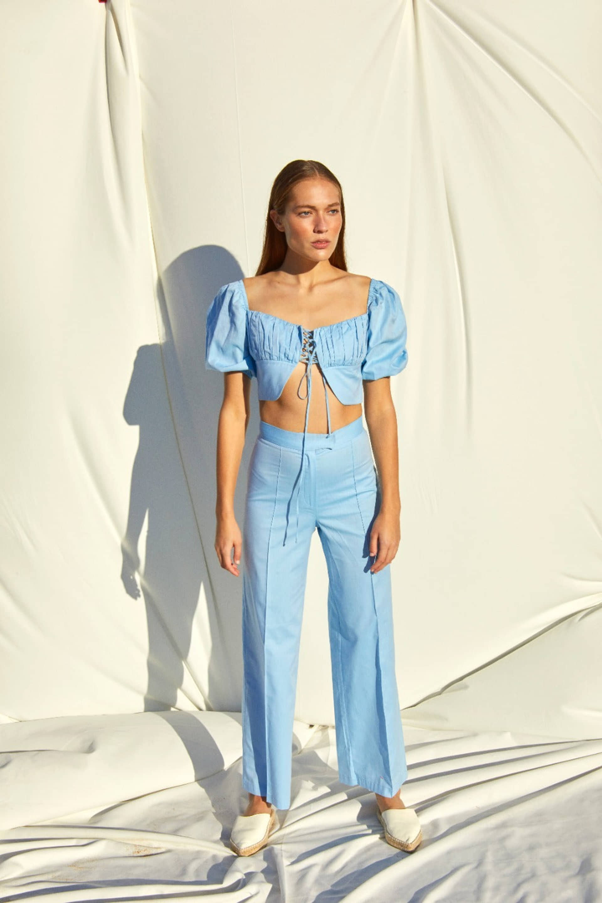 Santoe Pants in Blue made by Nazli Ceren