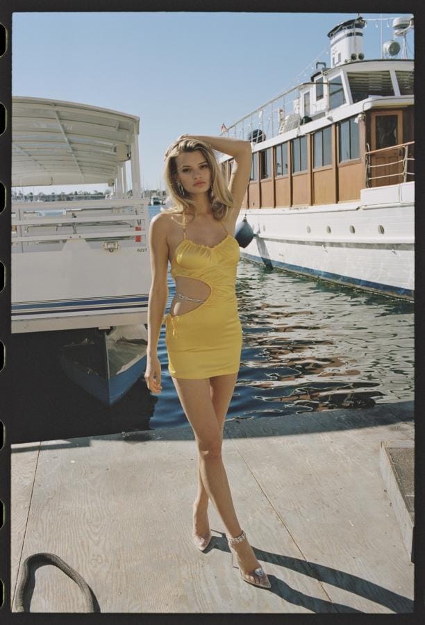 Yellow June Halter Dress (Final Sale) made by Nana Jacqueline