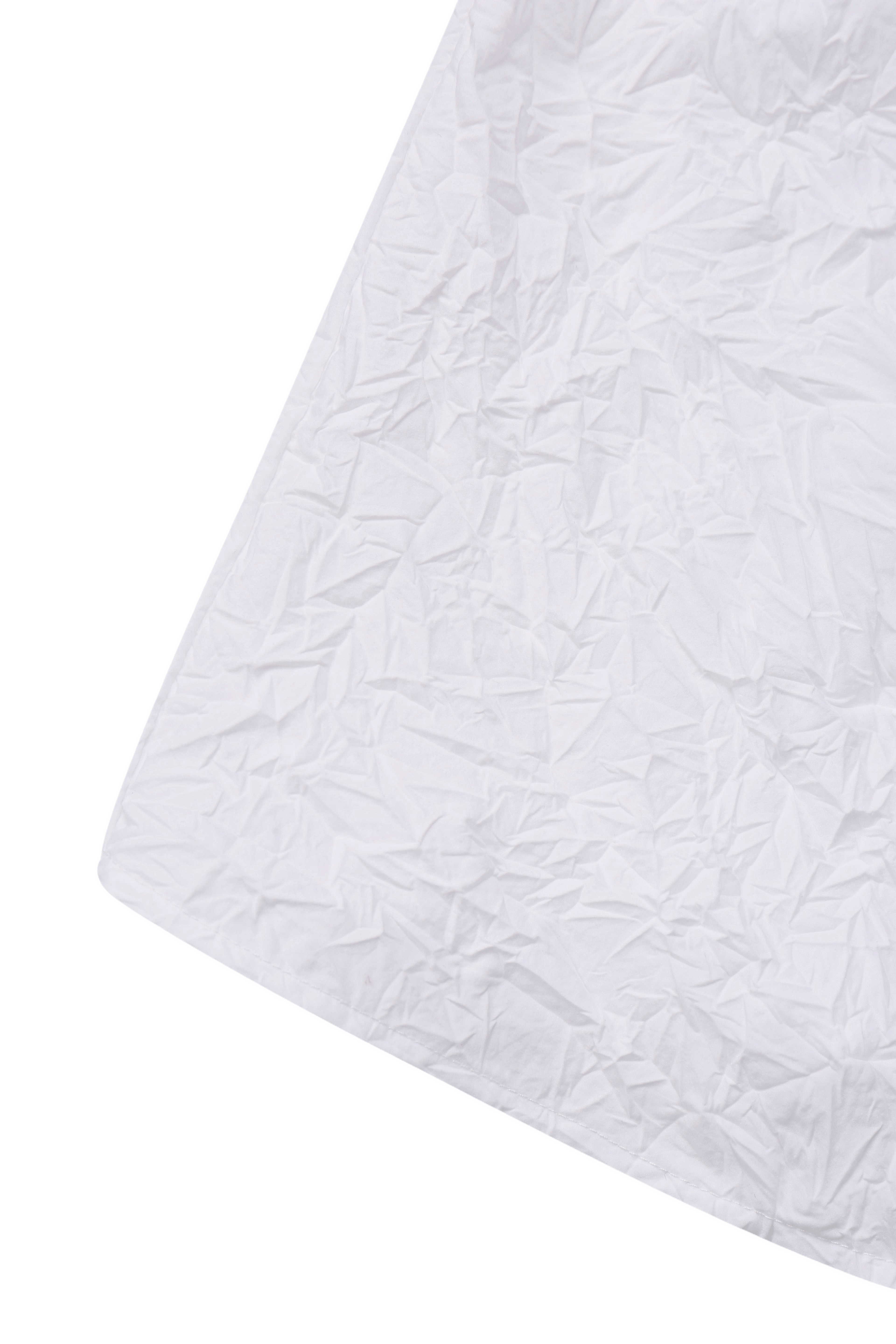 WHITE TEXTURED DRAPED MINI DRES made by YIBRI