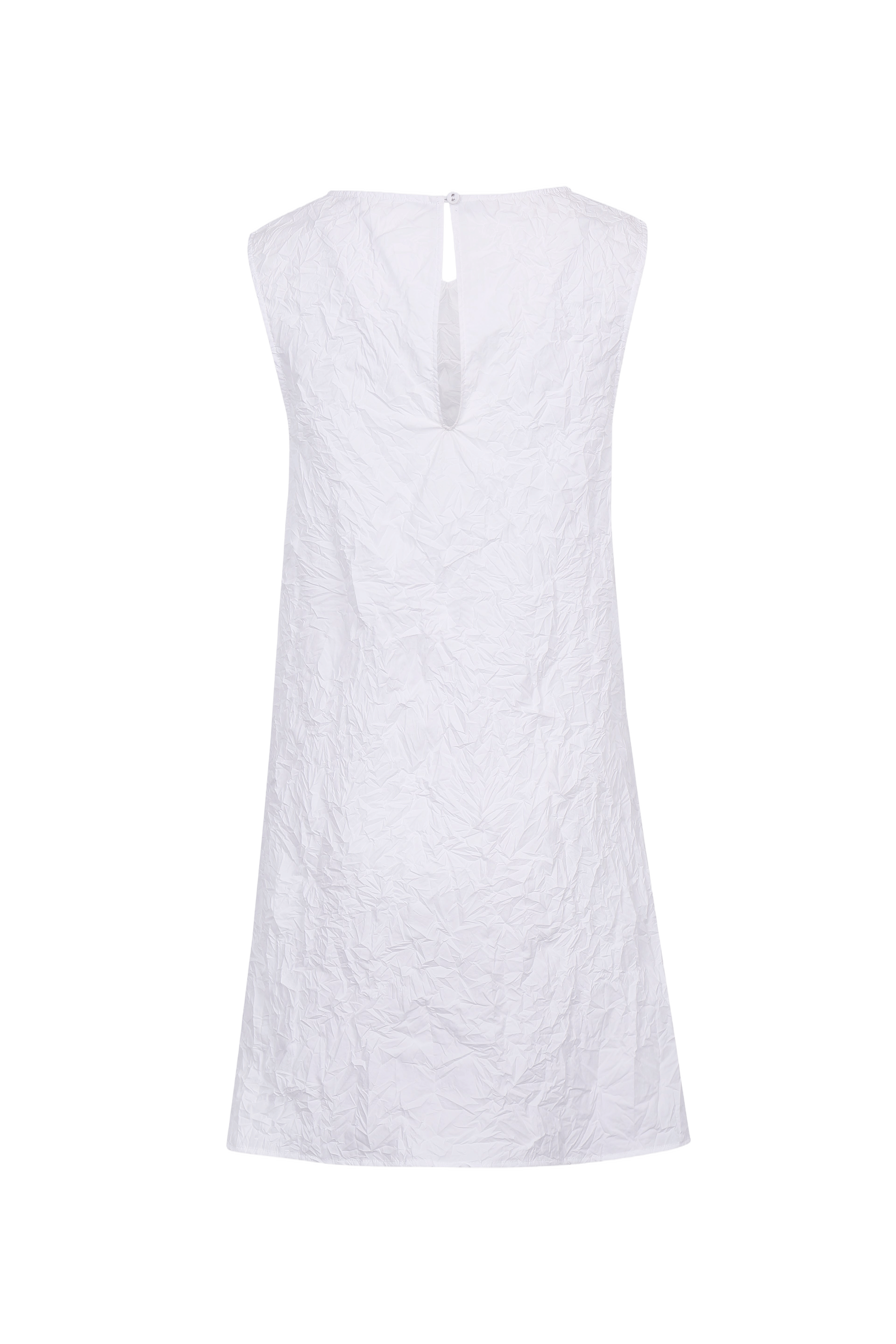 WHITE TEXTURED DRAPED MINI DRES made by YIBRI