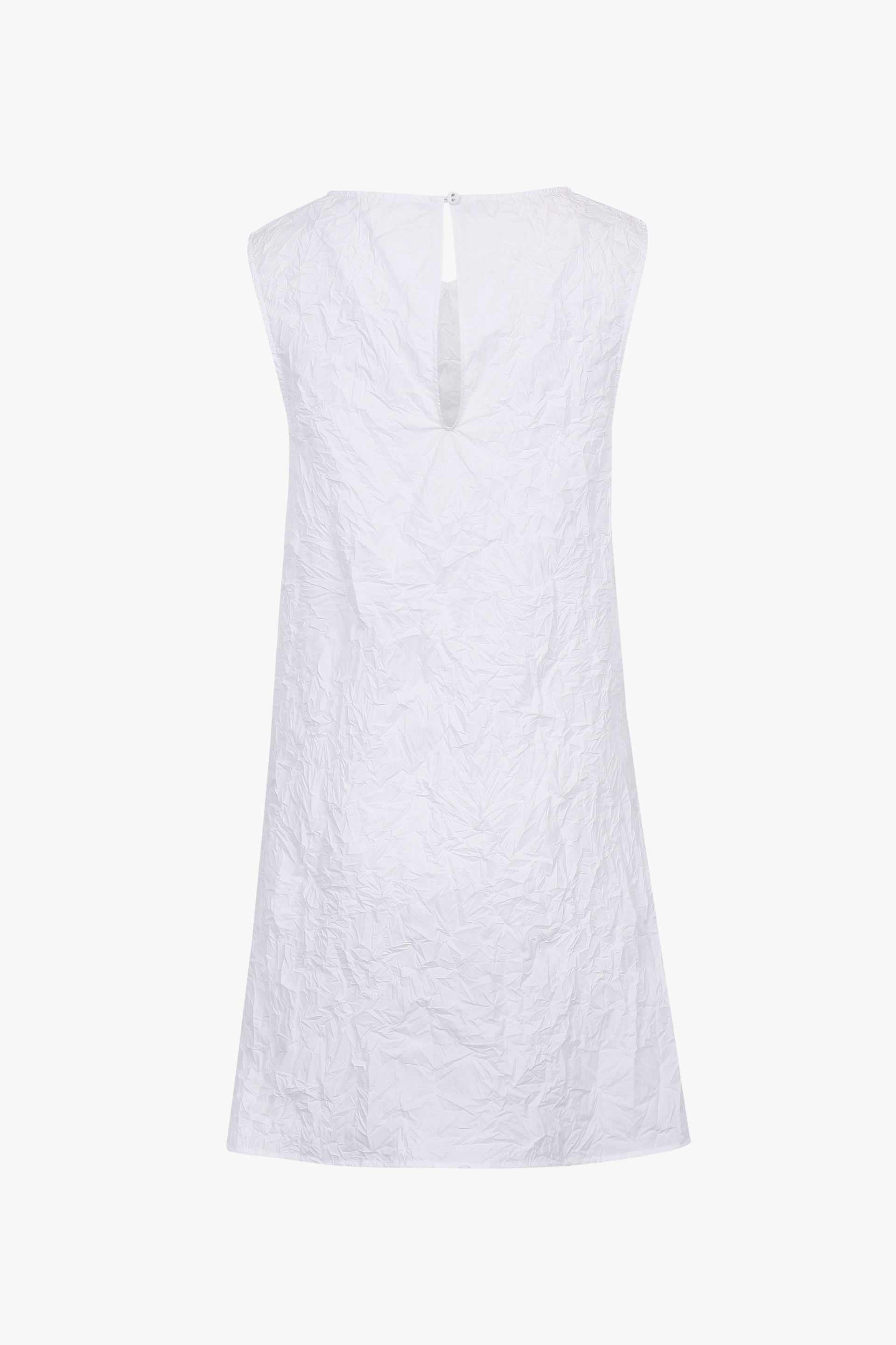 WHITE TEXTURED DRAPED MINI DRES made by YIBRI