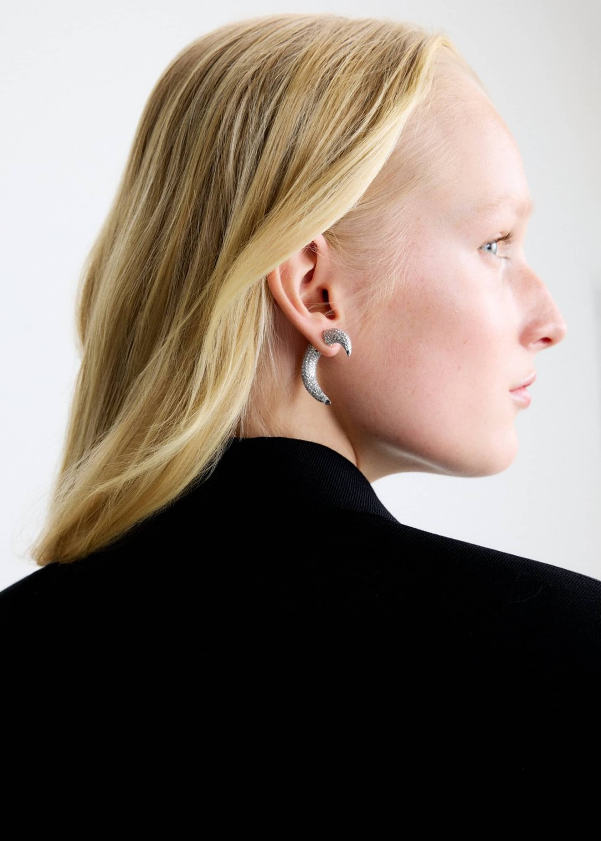 Spike earring - Pavé - Single in Silver made by POEM Objects