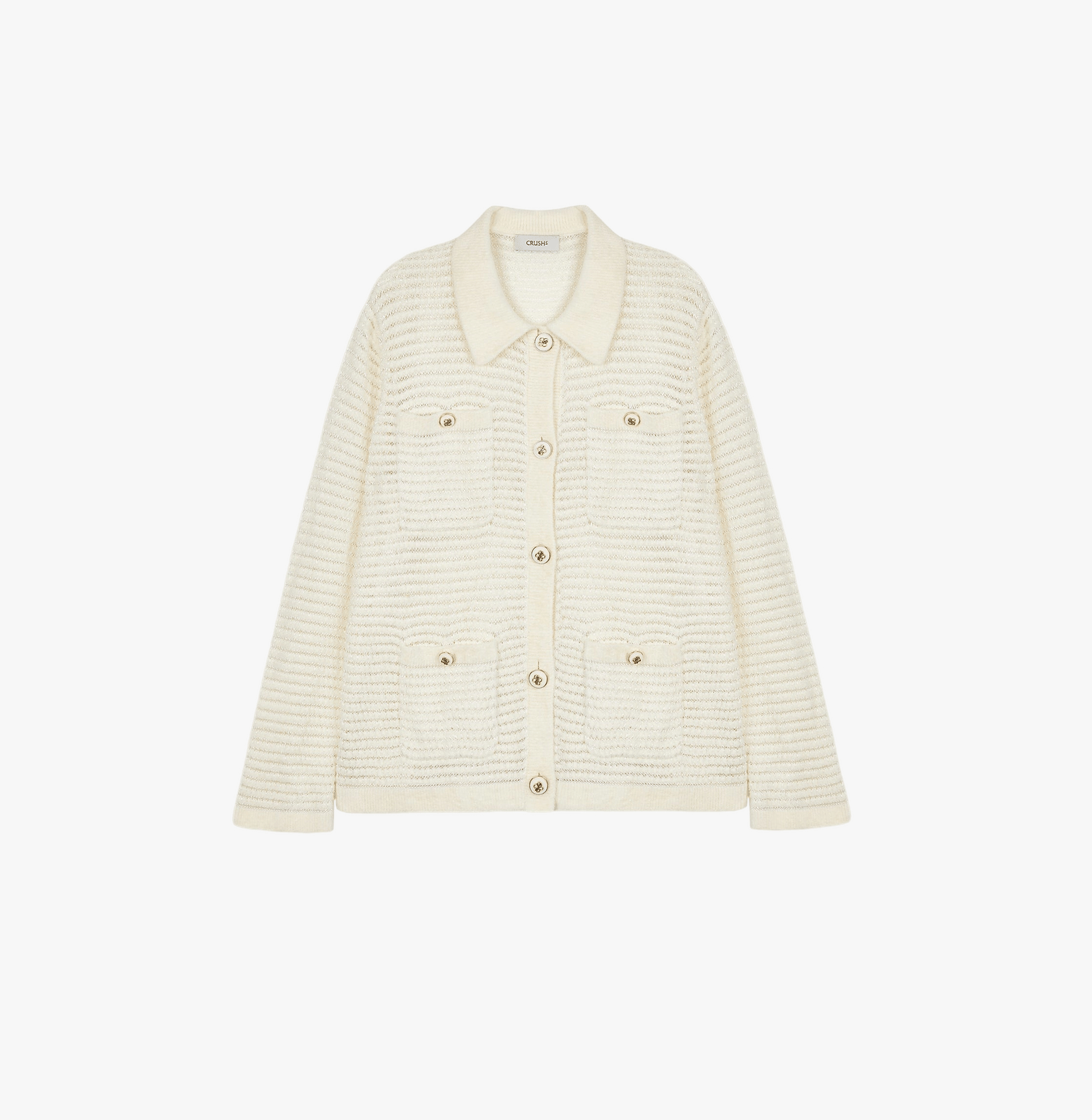 VELVET POINTELLE LAPEL CARDIGAN made by CRUSH Collection