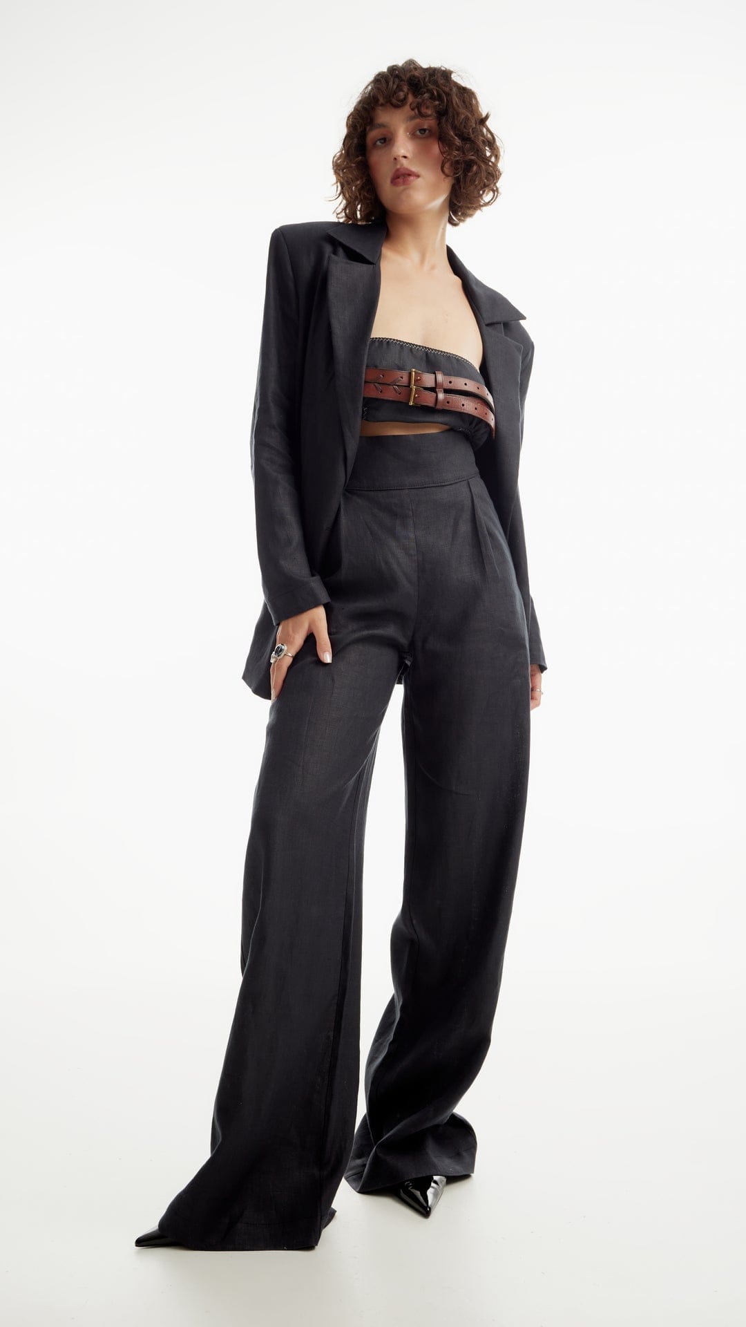 High-waisted Palazzo pants made by Tamar Keburia