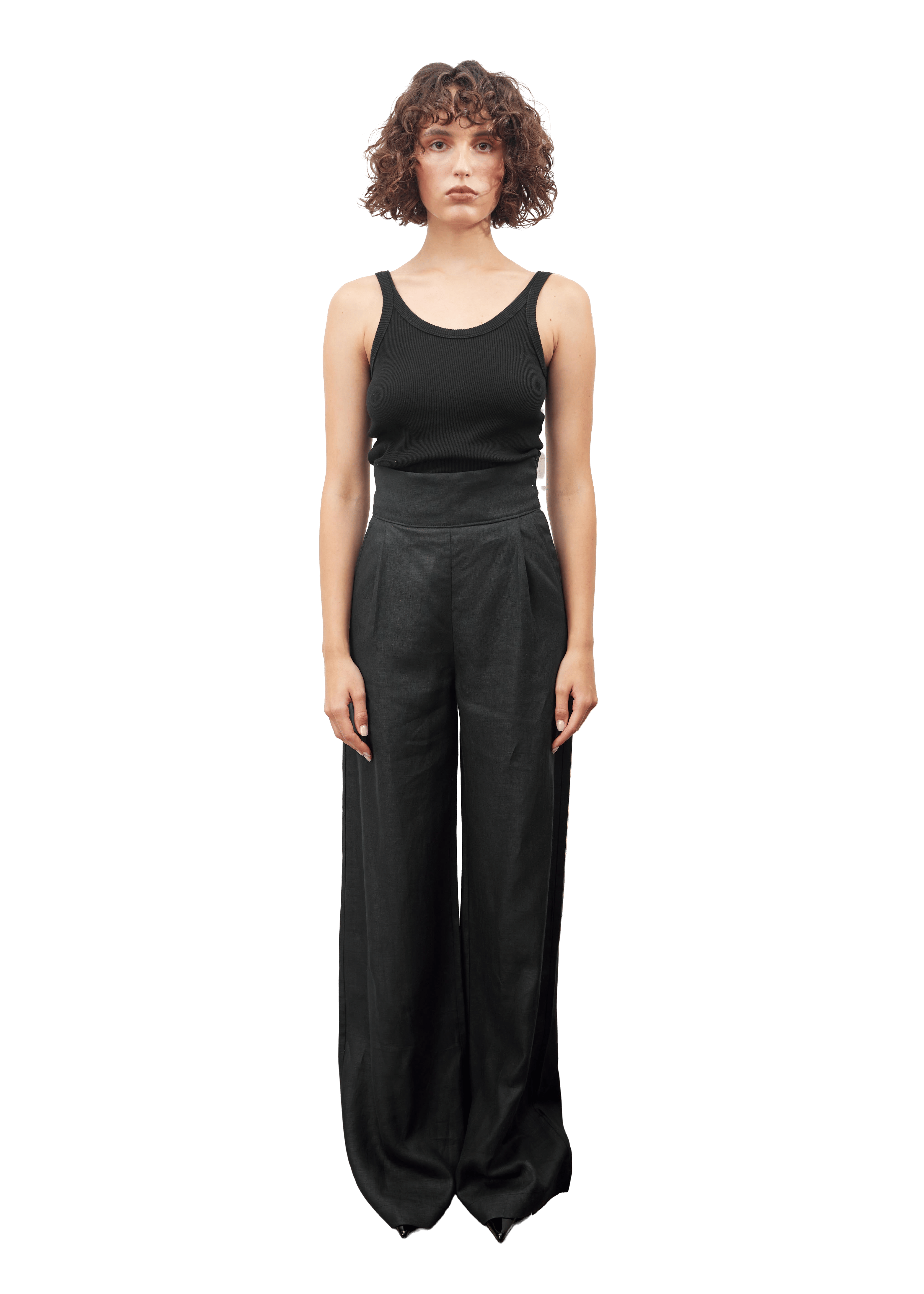 High-waisted Palazzo pants made by Tamar Keburia
