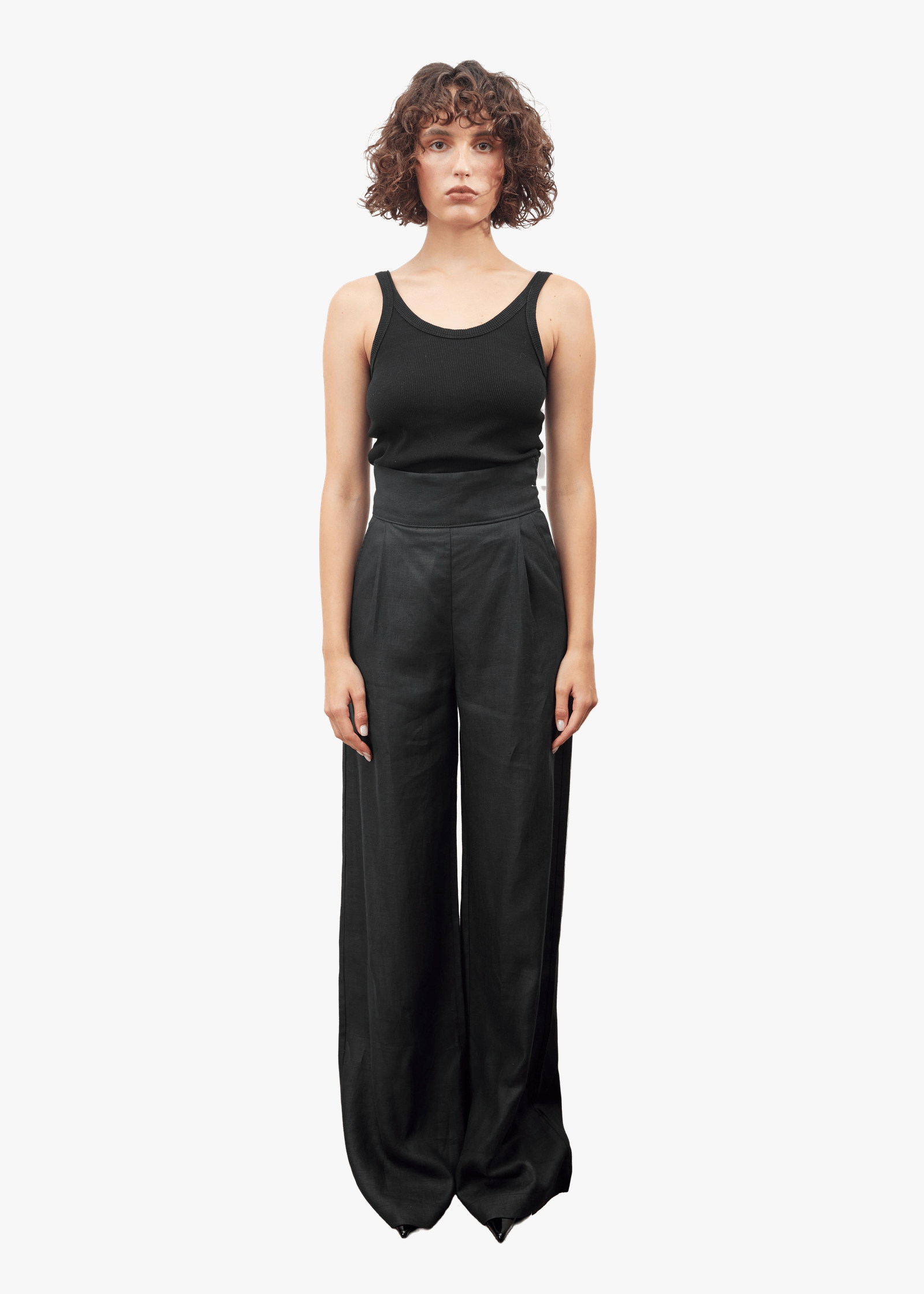 High-waisted Palazzo pants made by Tamar Keburia