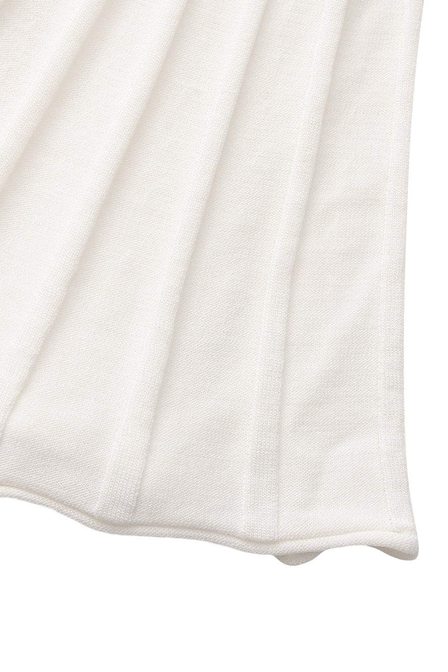 Ava Reverse Halter White Knit Flared Dress made by Nana Jacqueline