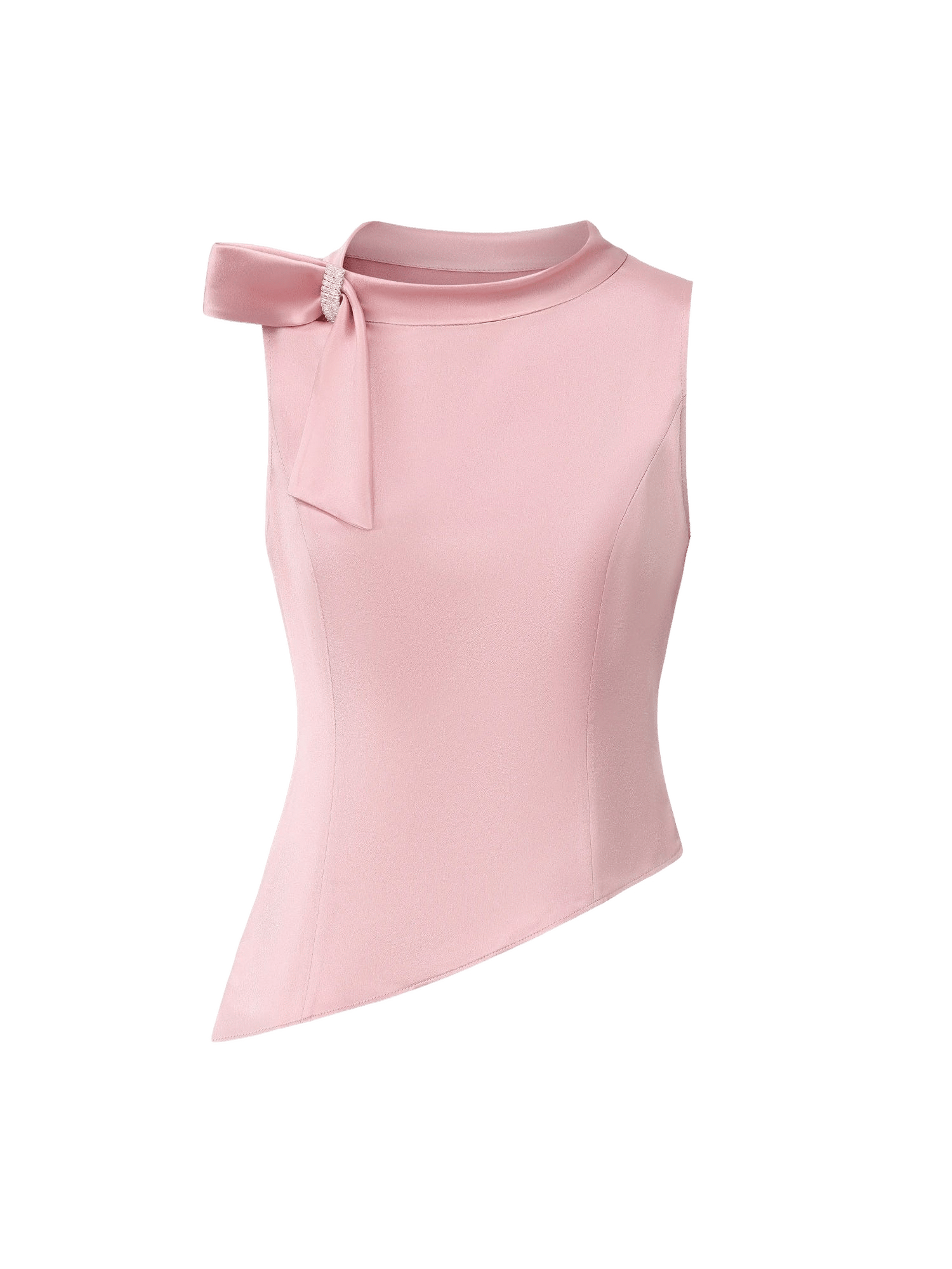 Lily Satin Bow Detail Pink Top made by Nana Jacqueline