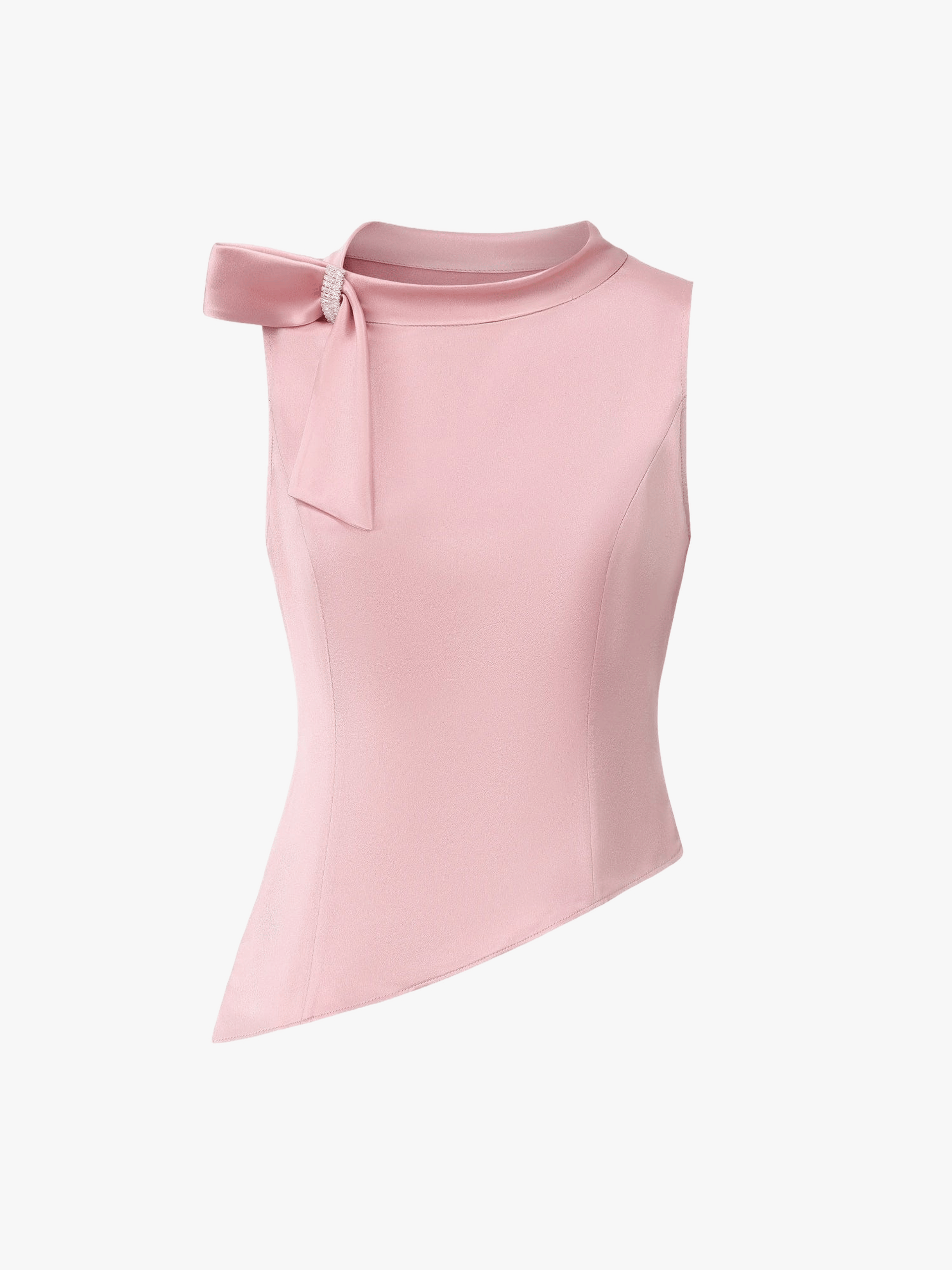 Lily Satin Bow Detail Pink Top made by Nana Jacqueline