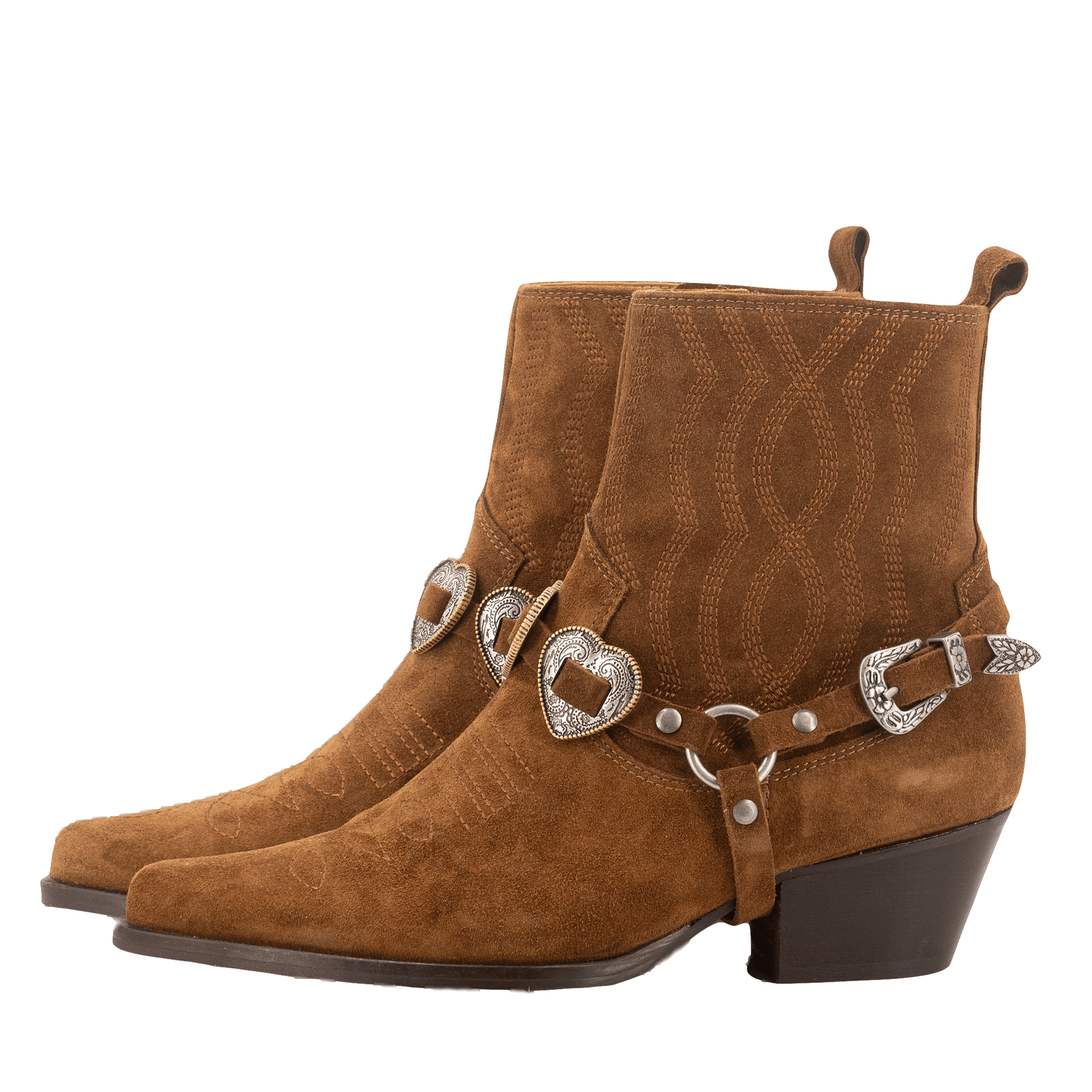 BLUES BROWN WESTERN BOOTIES made by Toral