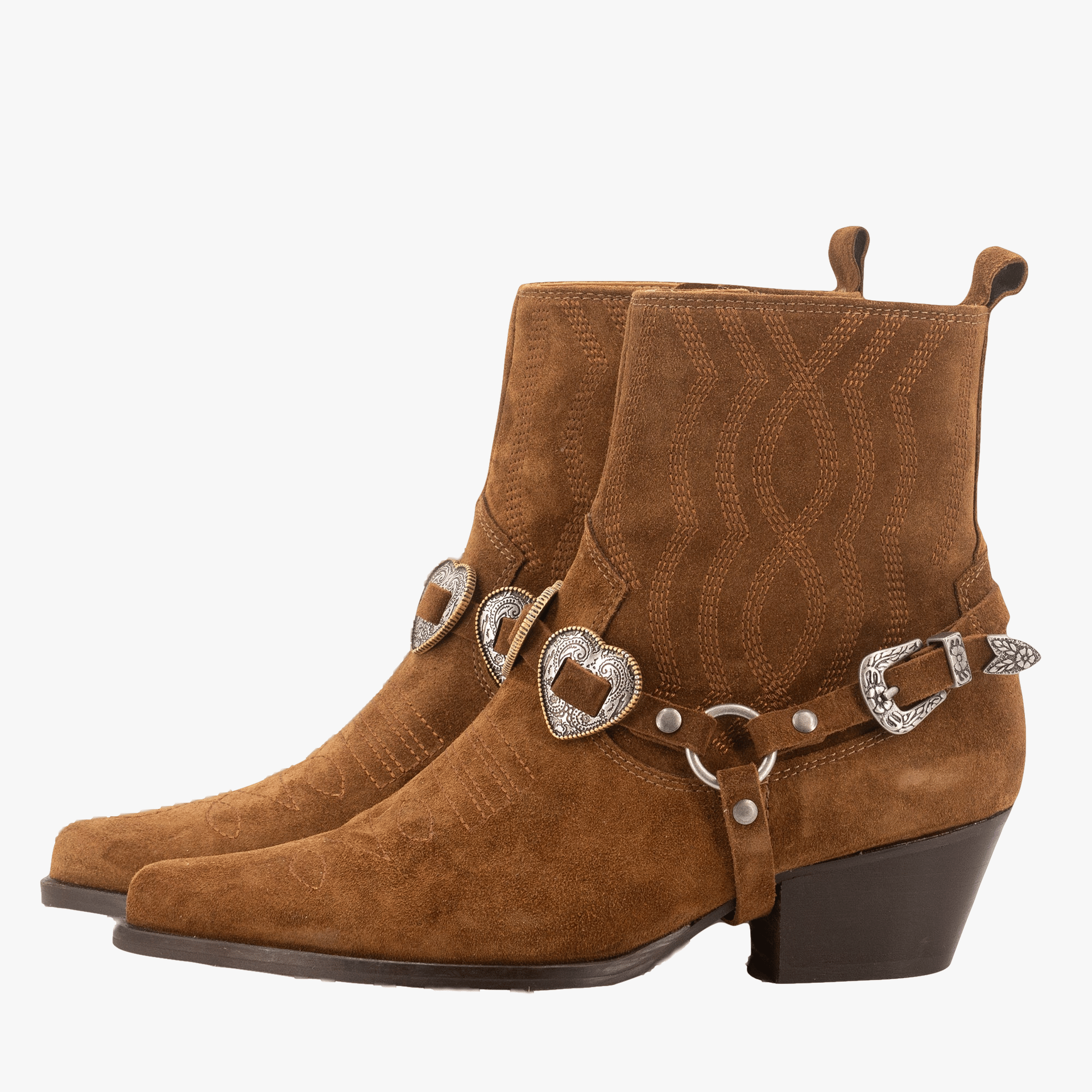 BLUES BROWN WESTERN BOOTIES made by Toral