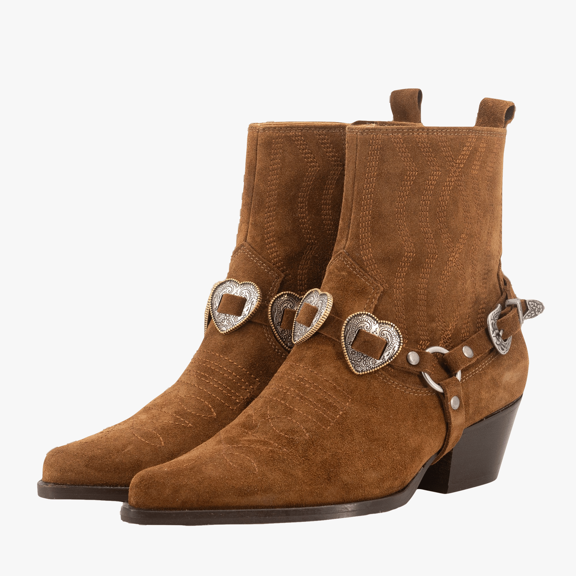 BLUES BROWN WESTERN BOOTIES made by Toral