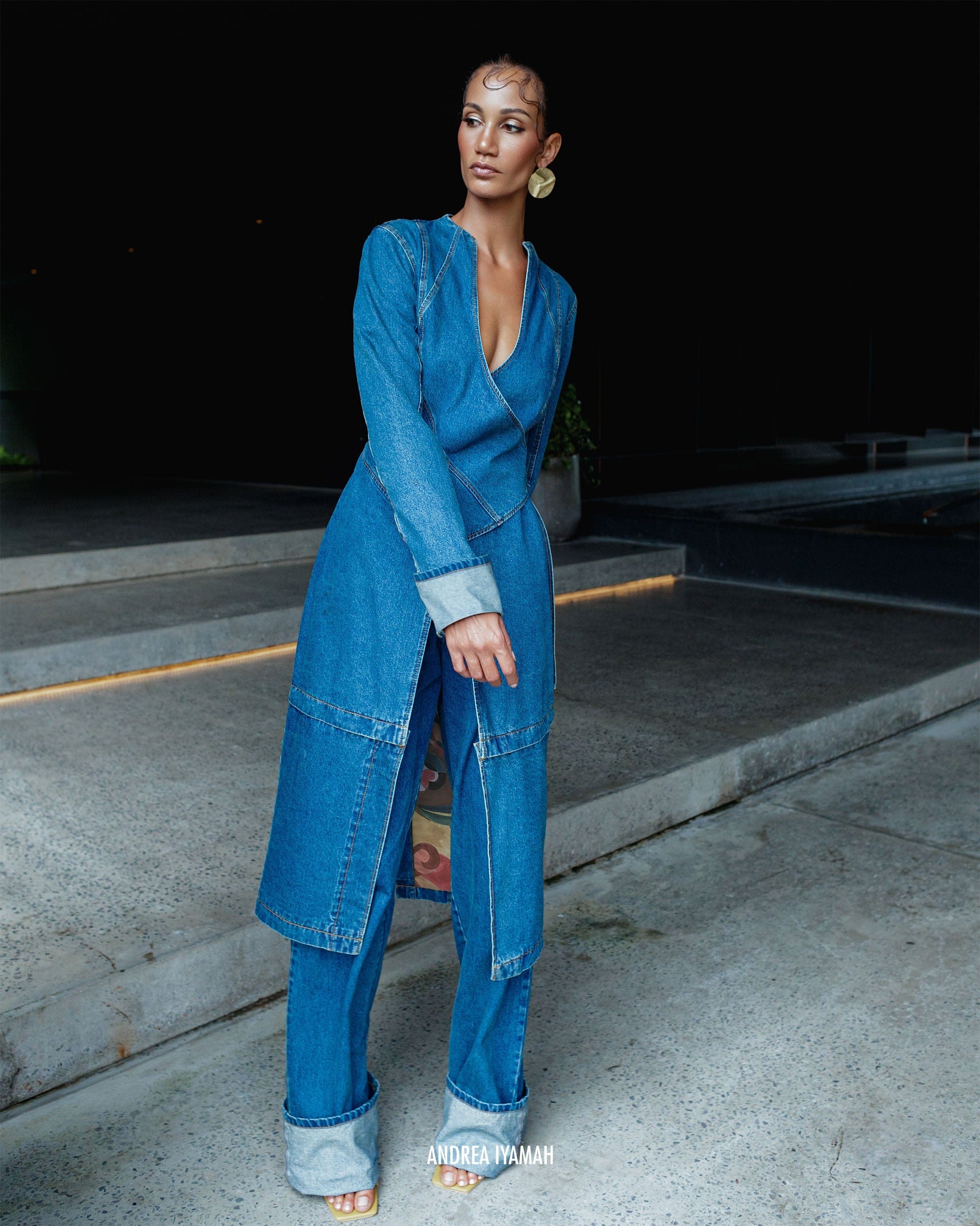 CURVA JACKET - DENIM made by Andrea Iyamah