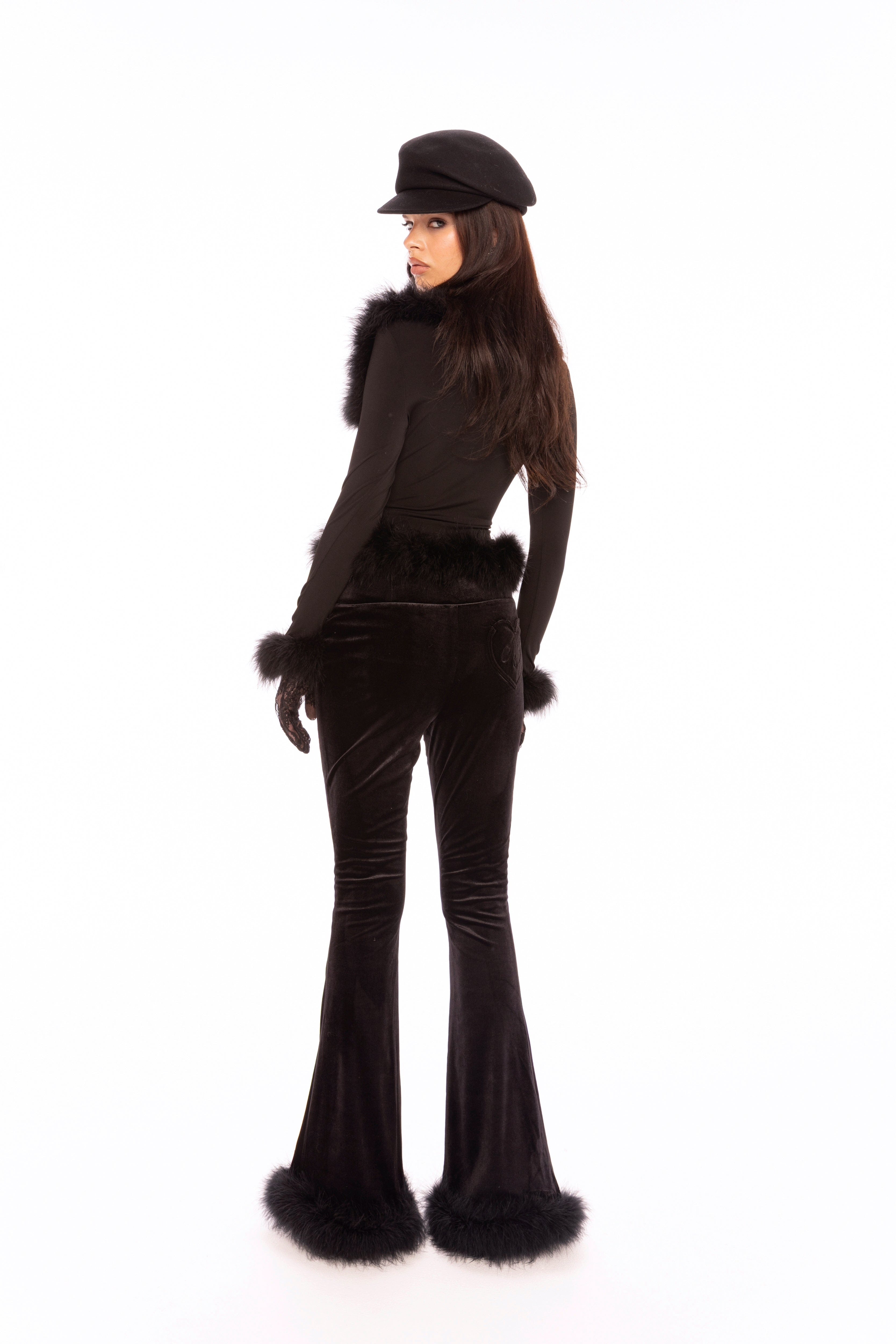 Viola Feather Top (Black) made by Nana Jacqueline