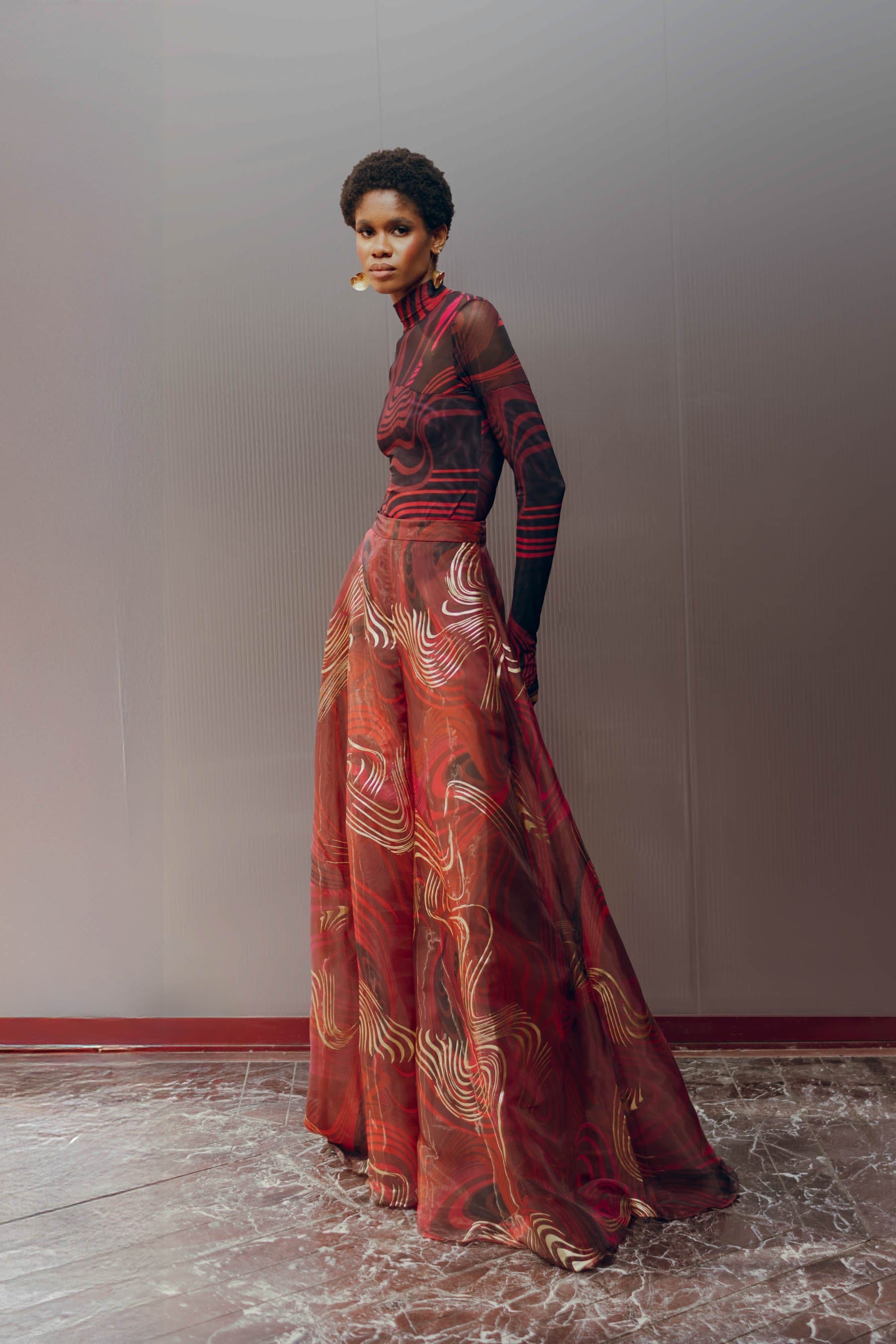 ORO PANTS - CORDA FOIL PRINT made by Andrea Iyamah