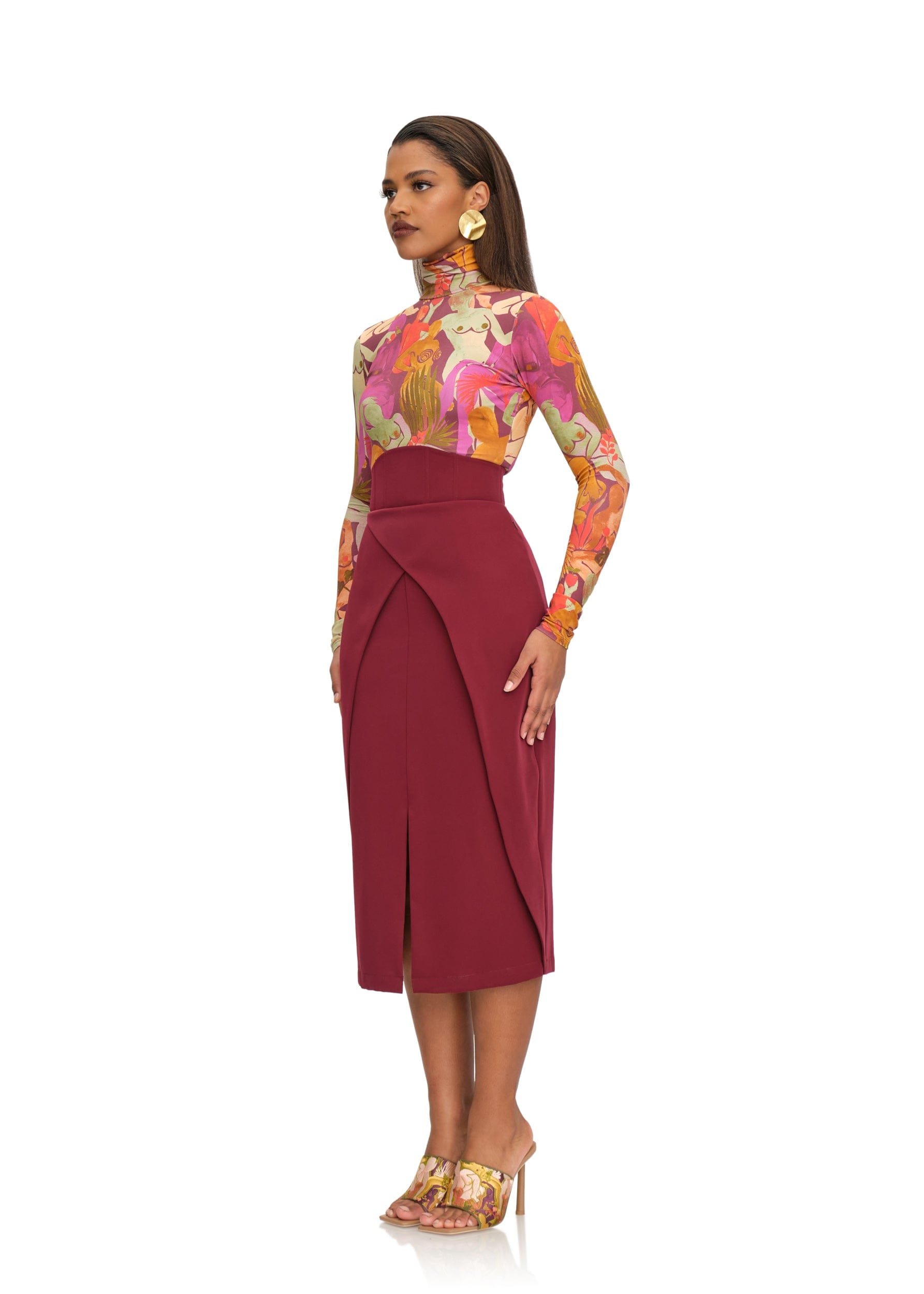 SITA CORSET SKIRT - PLUM made by Andrea Iyamah