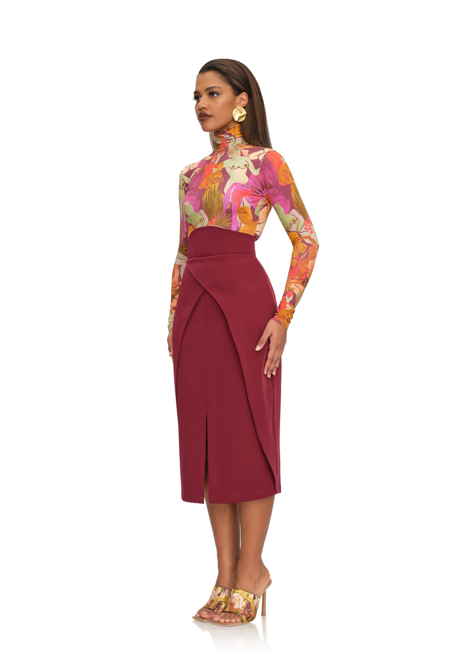 SITA CORSET SKIRT - PLUM made by Andrea Iyamah