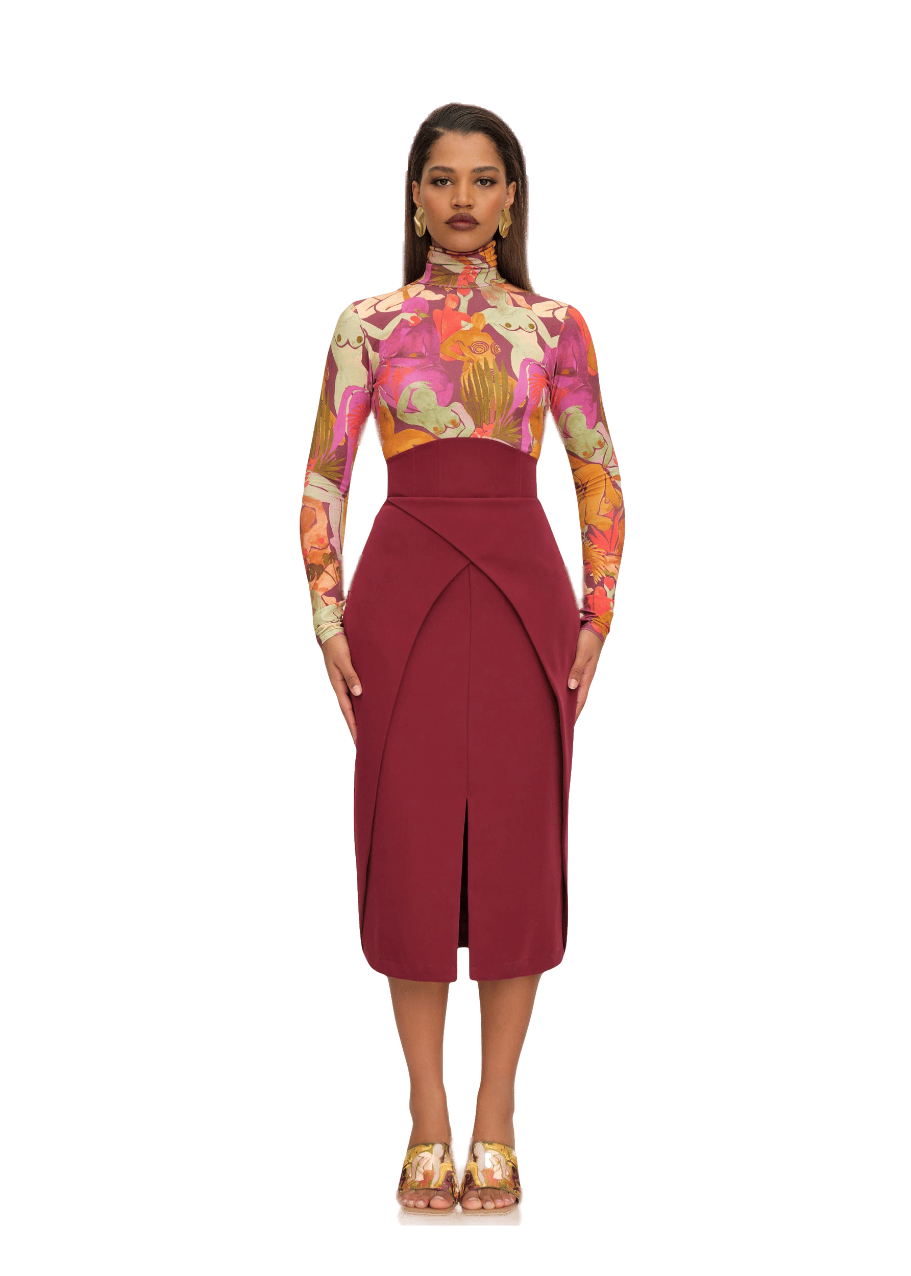 SITA CORSET SKIRT - PLUM made by Andrea Iyamah