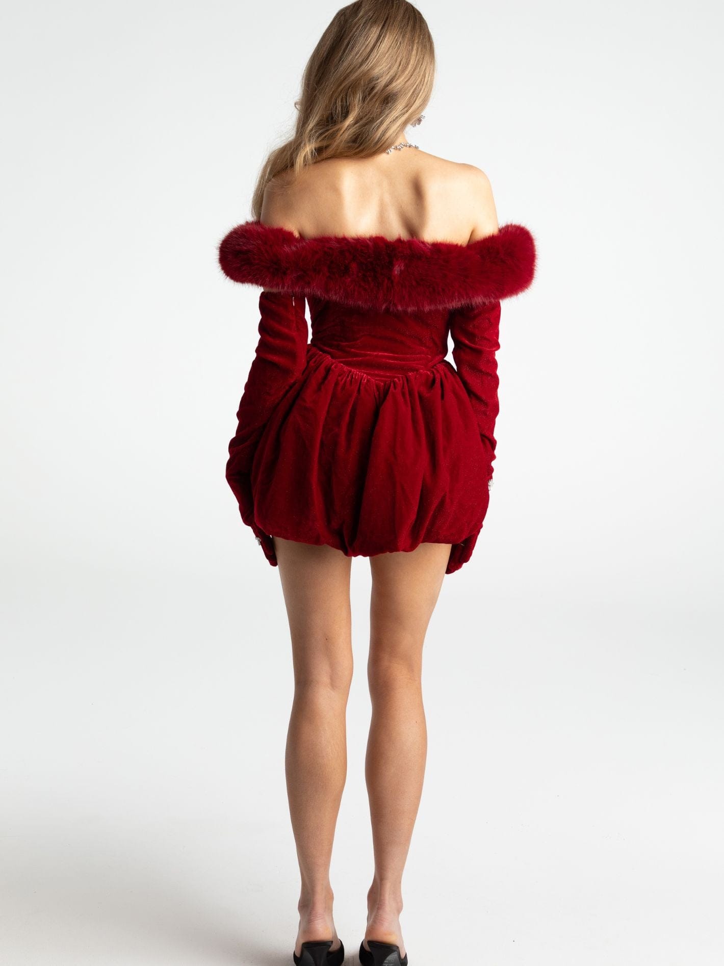 Candice Velvet Dress (Red) made by Nana Jacqueline