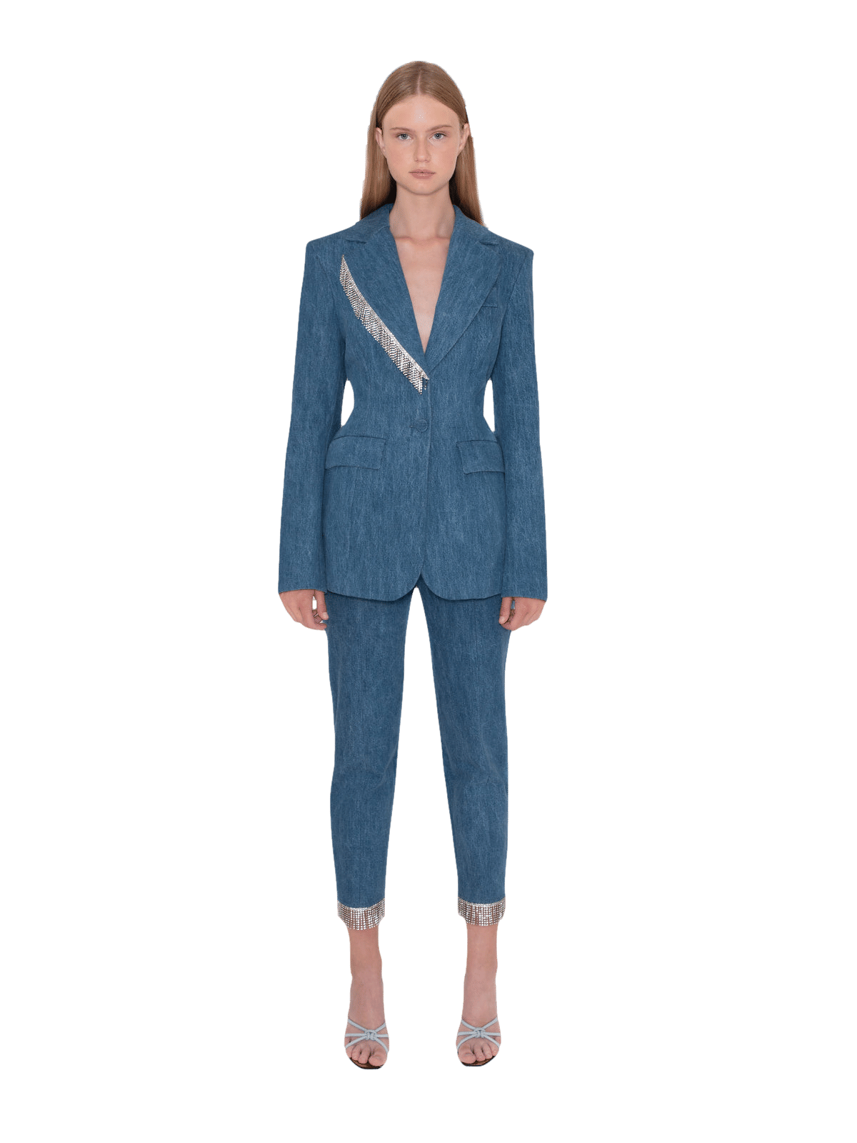 Terry Denim Blazer in Blue made by AÉRYNE