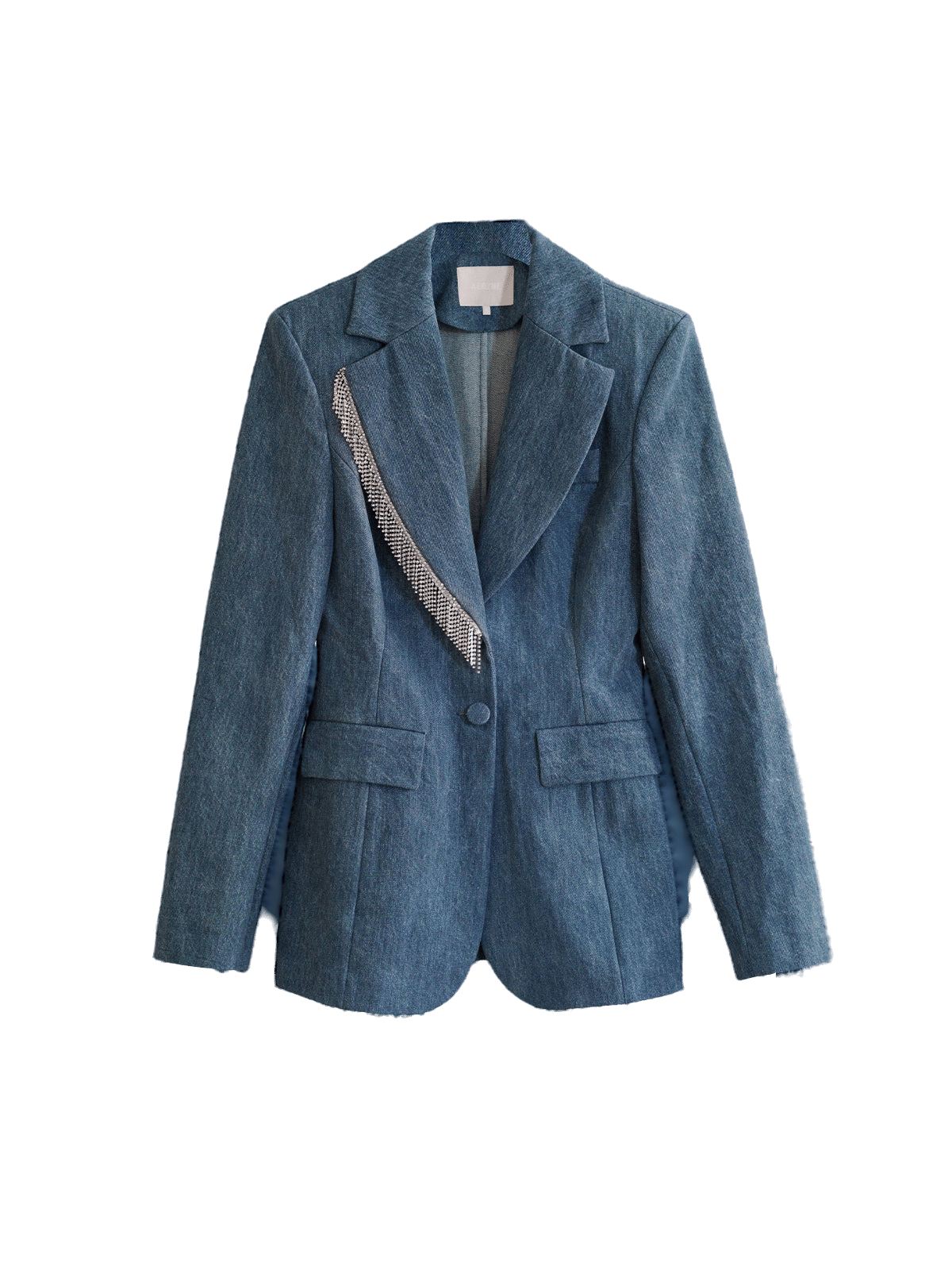 Terry Denim Blazer in Blue made by AÉRYNE