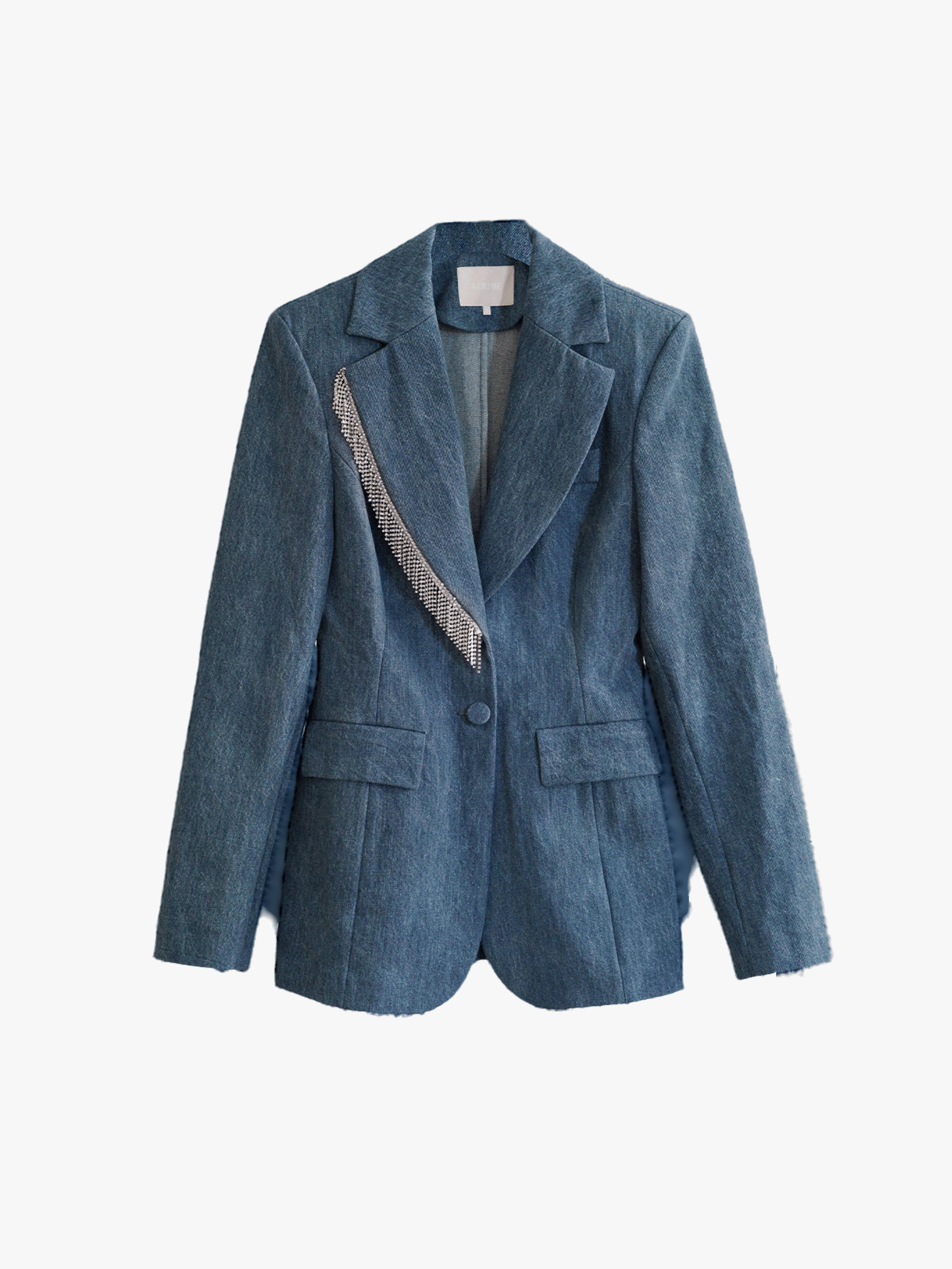 Terry Denim Blazer in Blue made by AÉRYNE