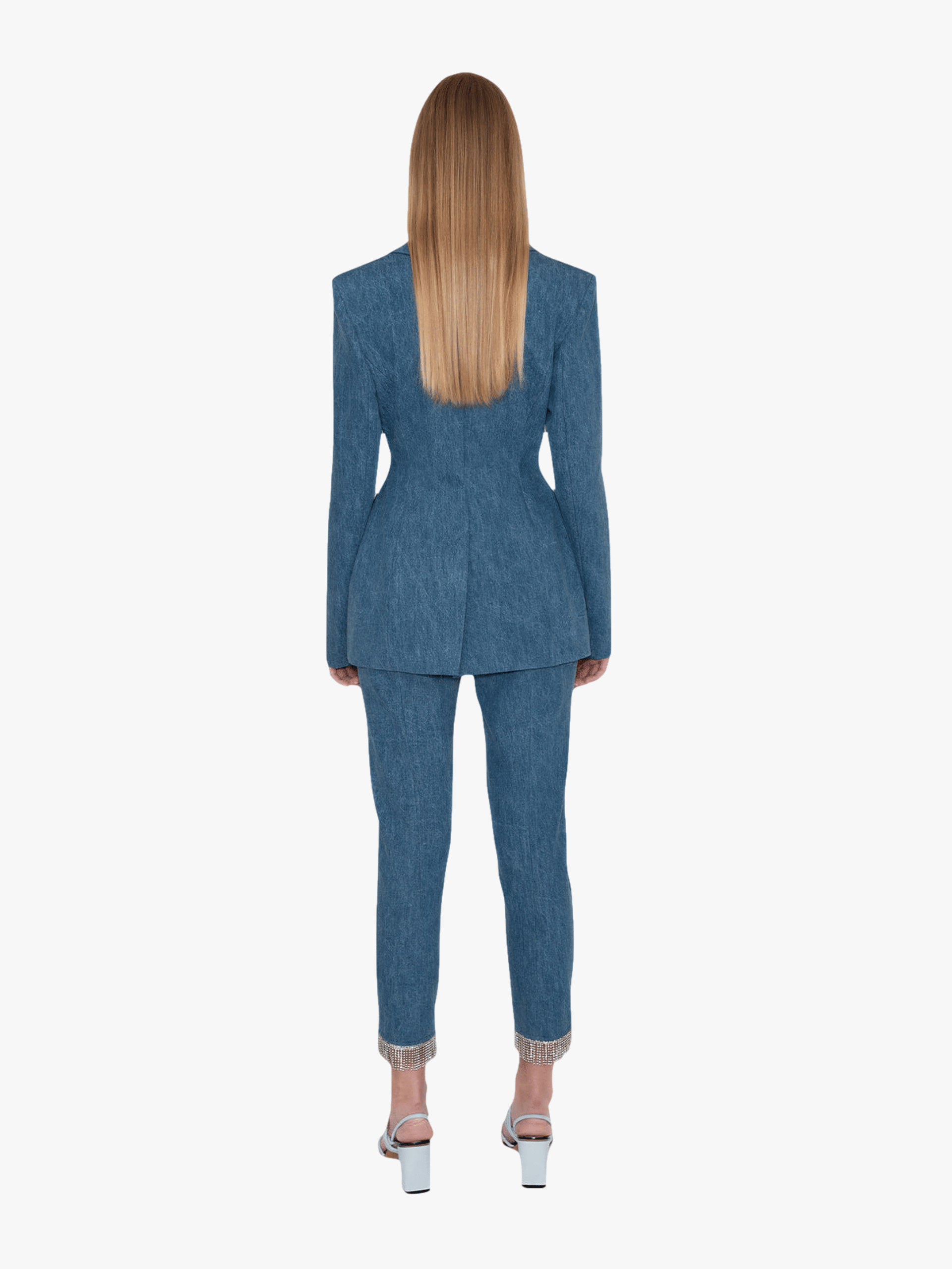 Terry Denim Blazer in Blue made by AÉRYNE