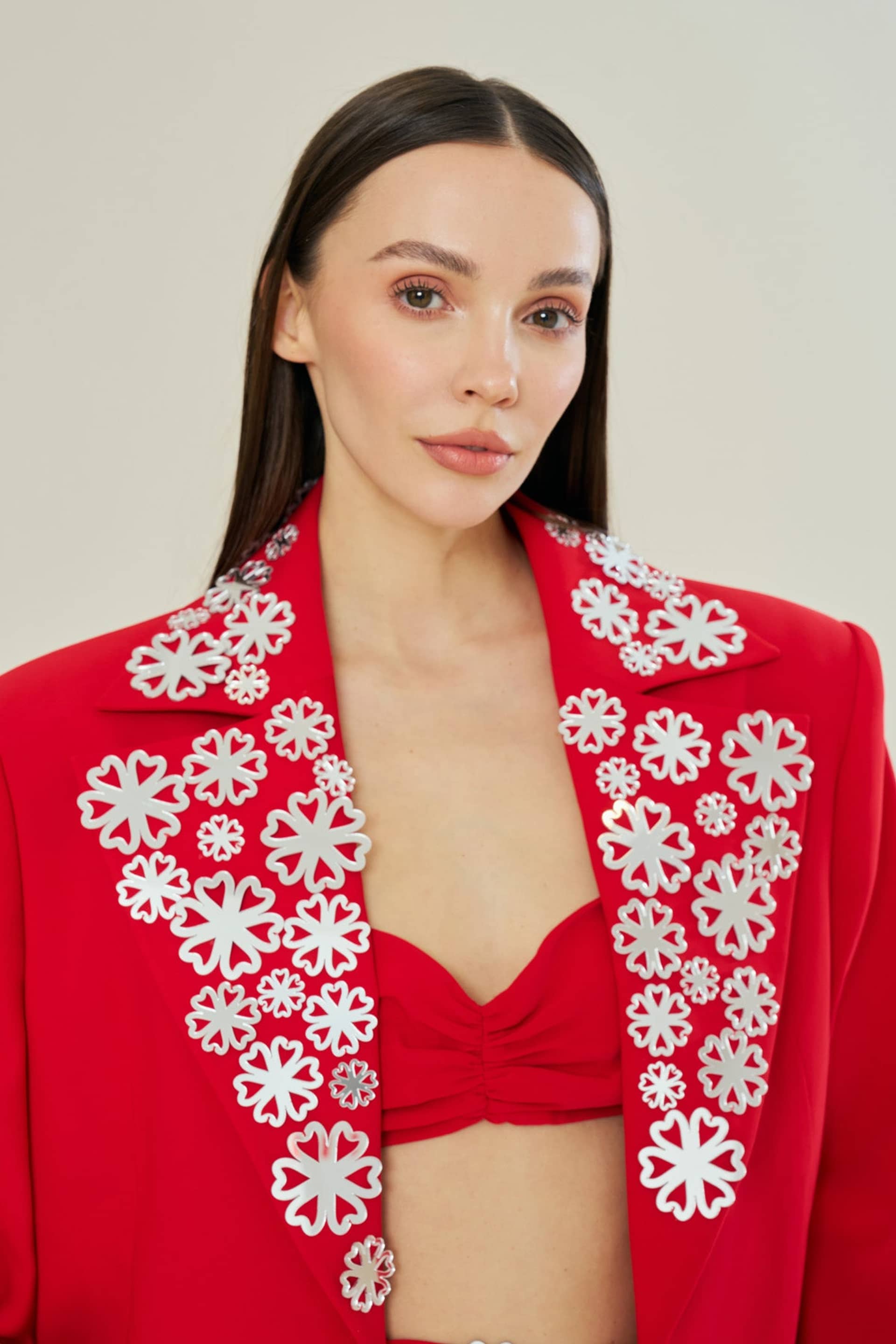 Red Midnight Mirror Chic Jacket made by Declara