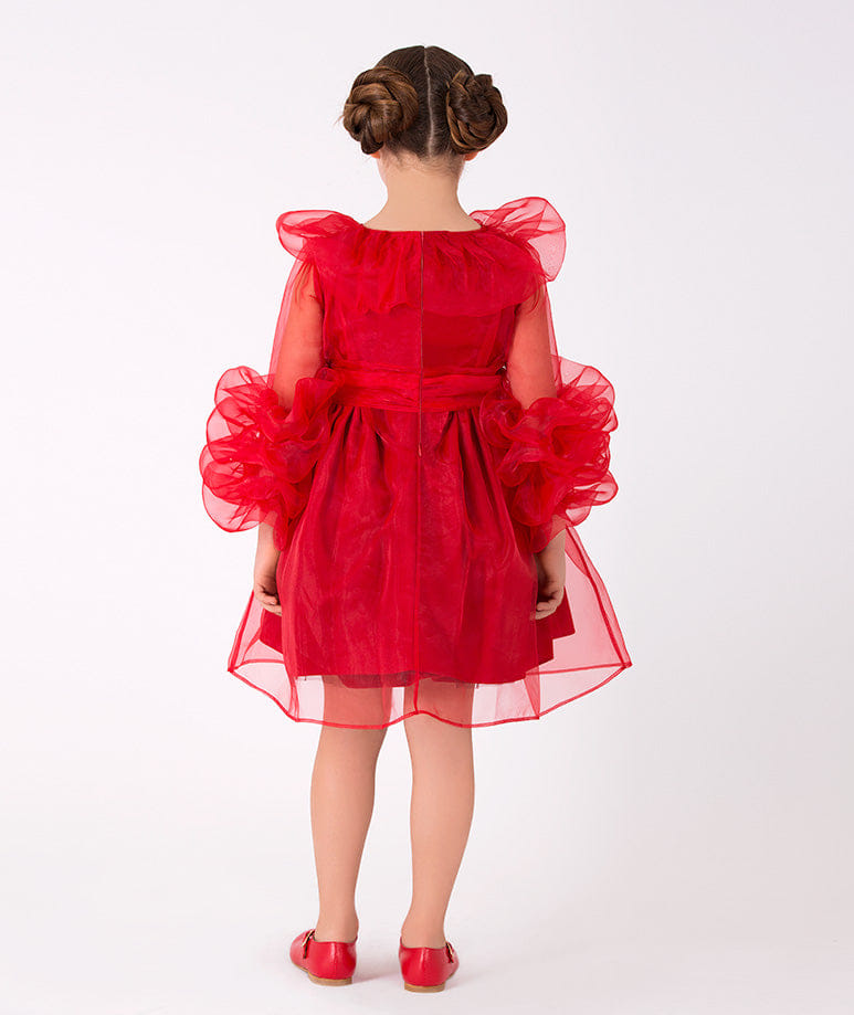 Red Ruffles Dress made by Mama Luma