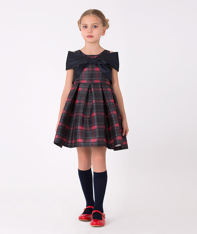 Plaid Bow Dress made by Mama Luma