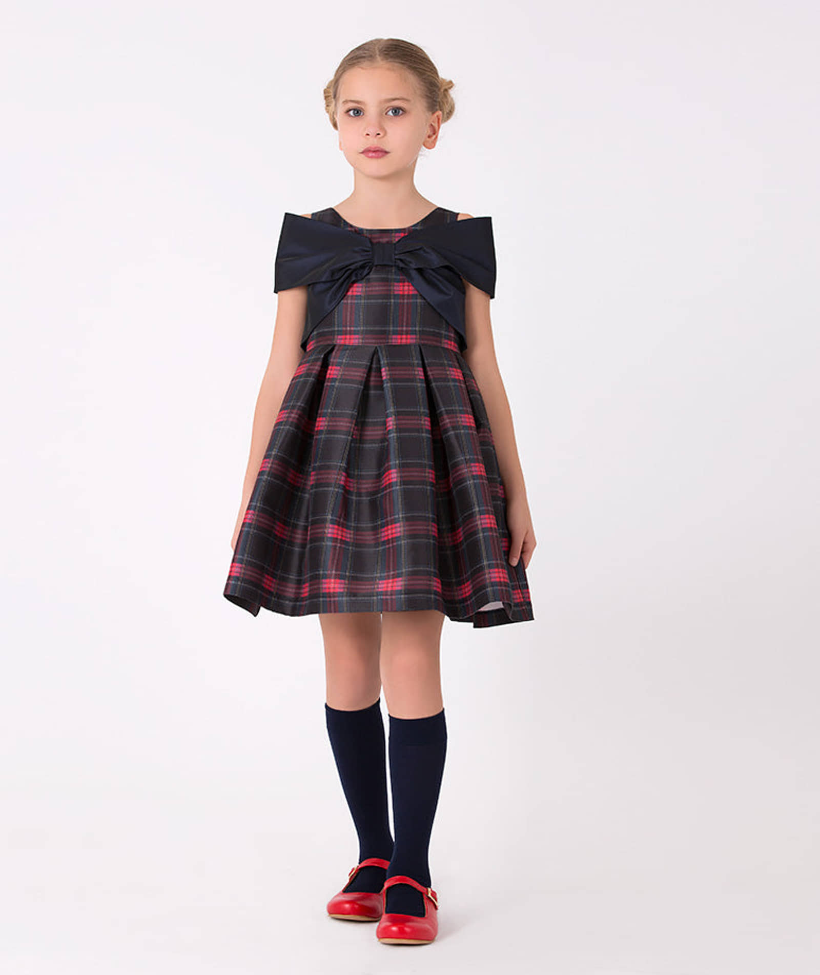 Plaid Bow Dress made by Mama Luma
