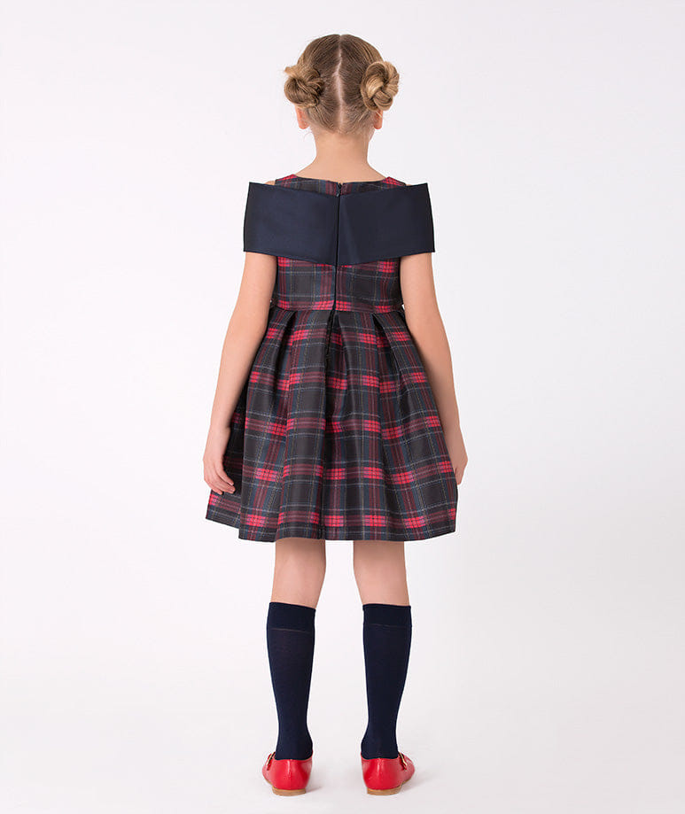 Plaid Bow Dress made by Mama Luma