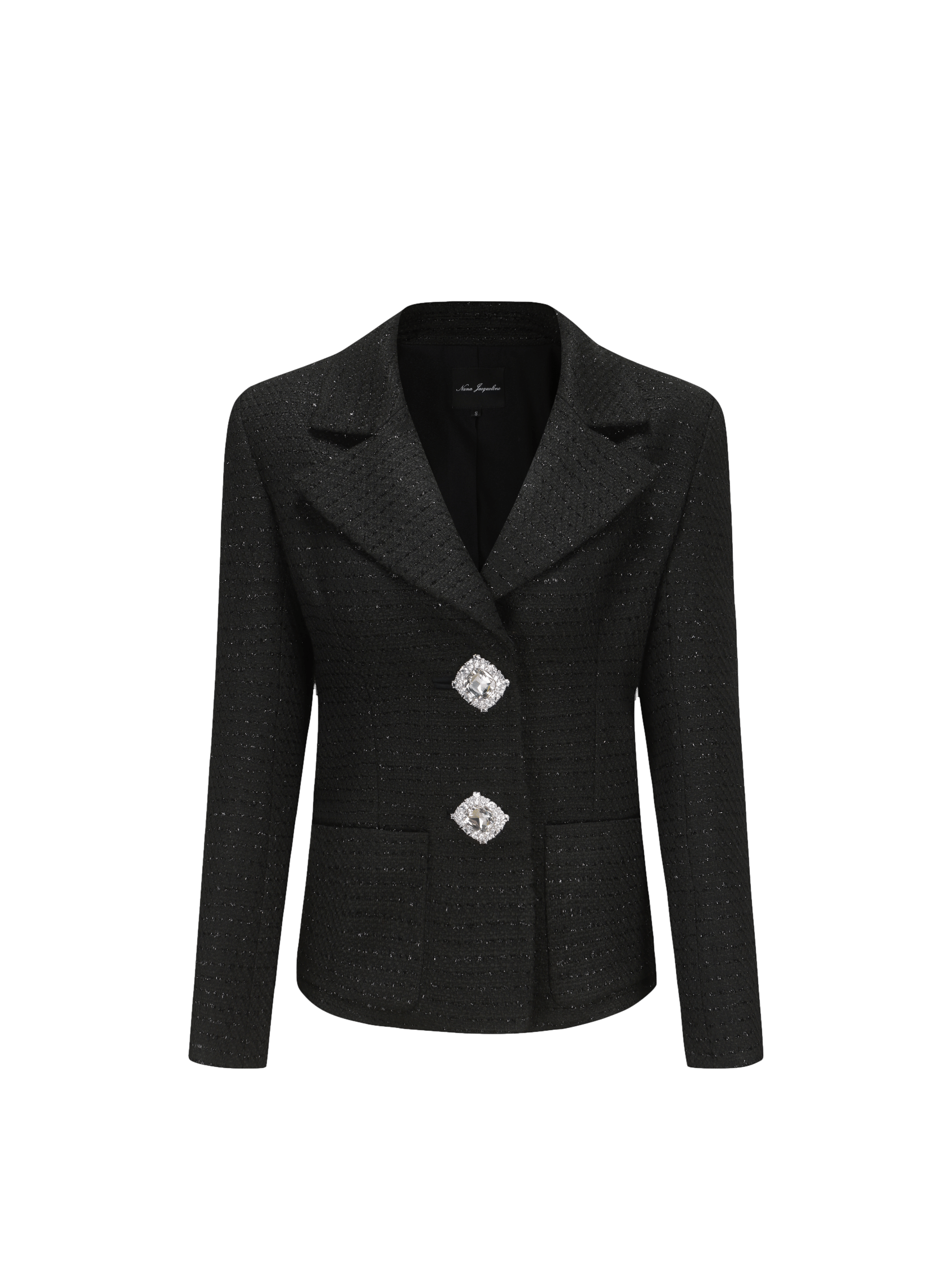 Maya Lapel Suit Jacket (Black) in Black made by Nana Jacqueline