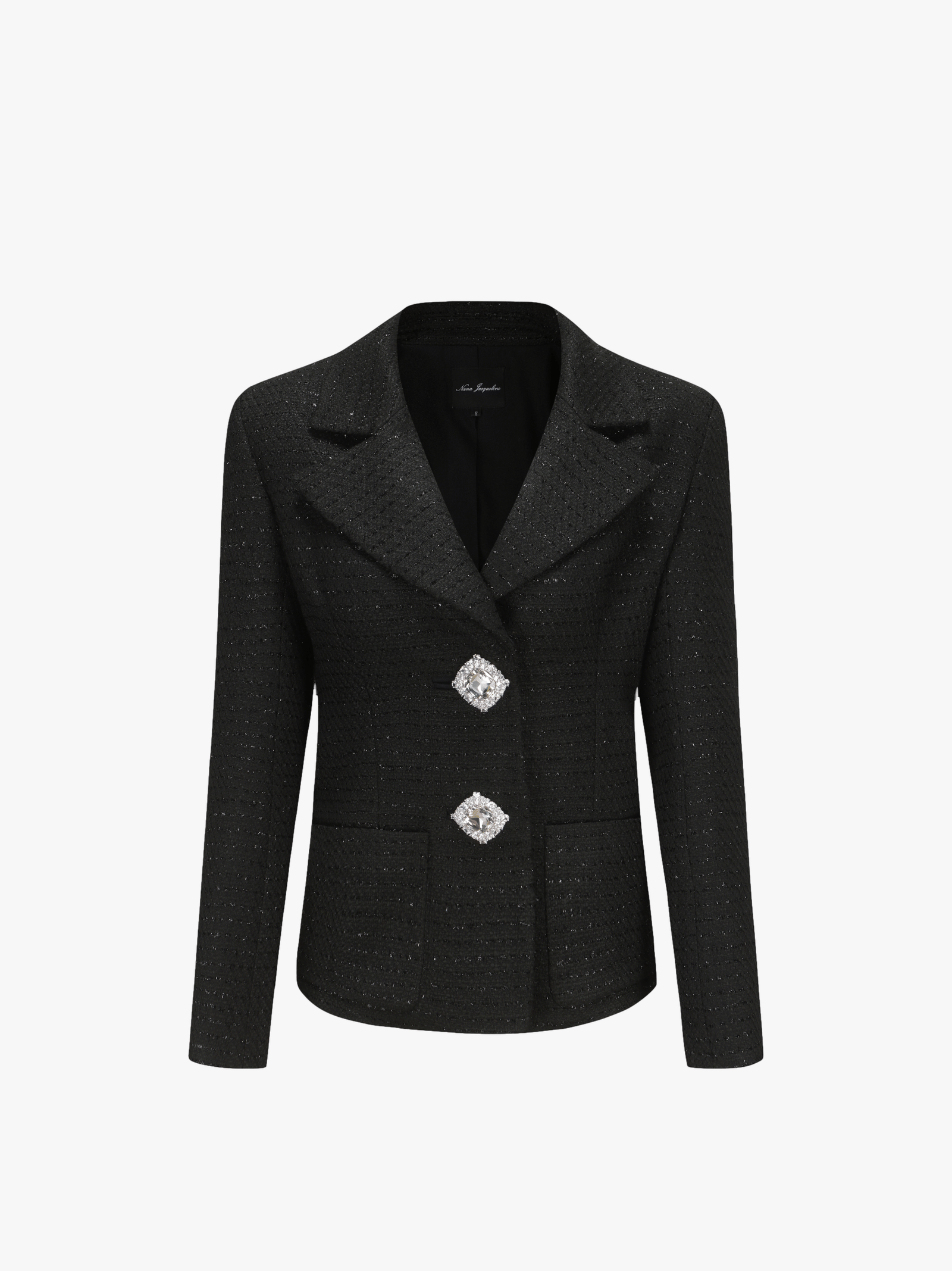 Maya Lapel Suit Jacket (Black) in Black made by Nana Jacqueline