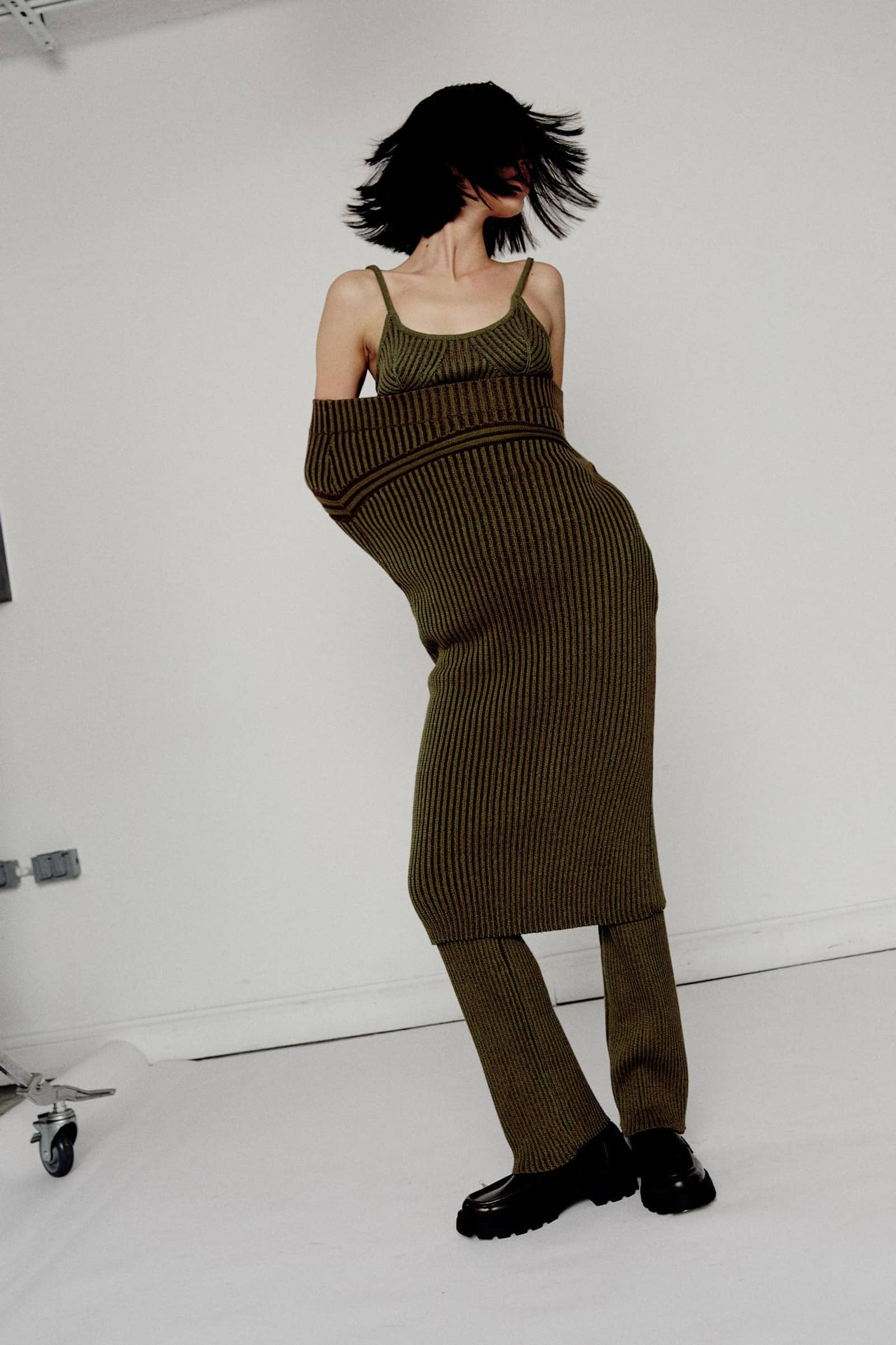 Corriente Skirt Green Brown made by Peregrina