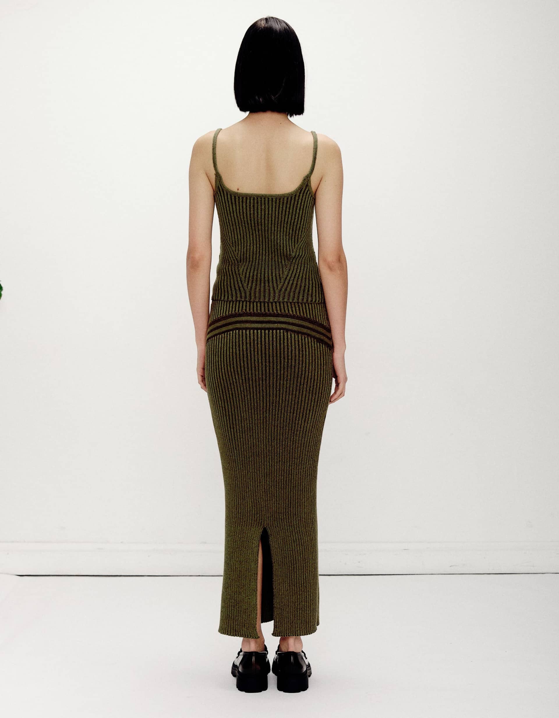 Corriente Skirt Green Brown made by Peregrina