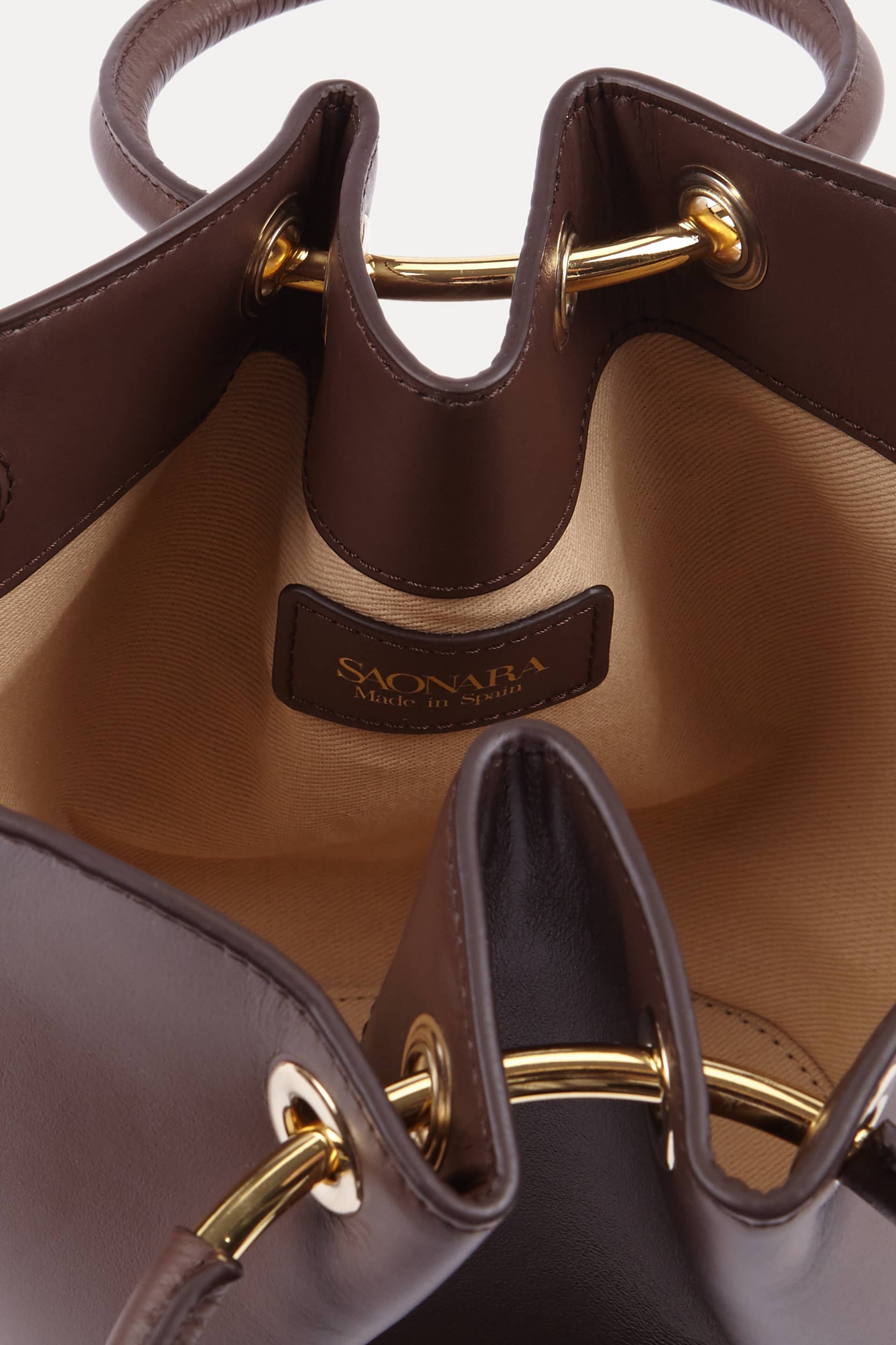 SAONARA MINI CHOCOLATE LEATHER BAG made by Saonara