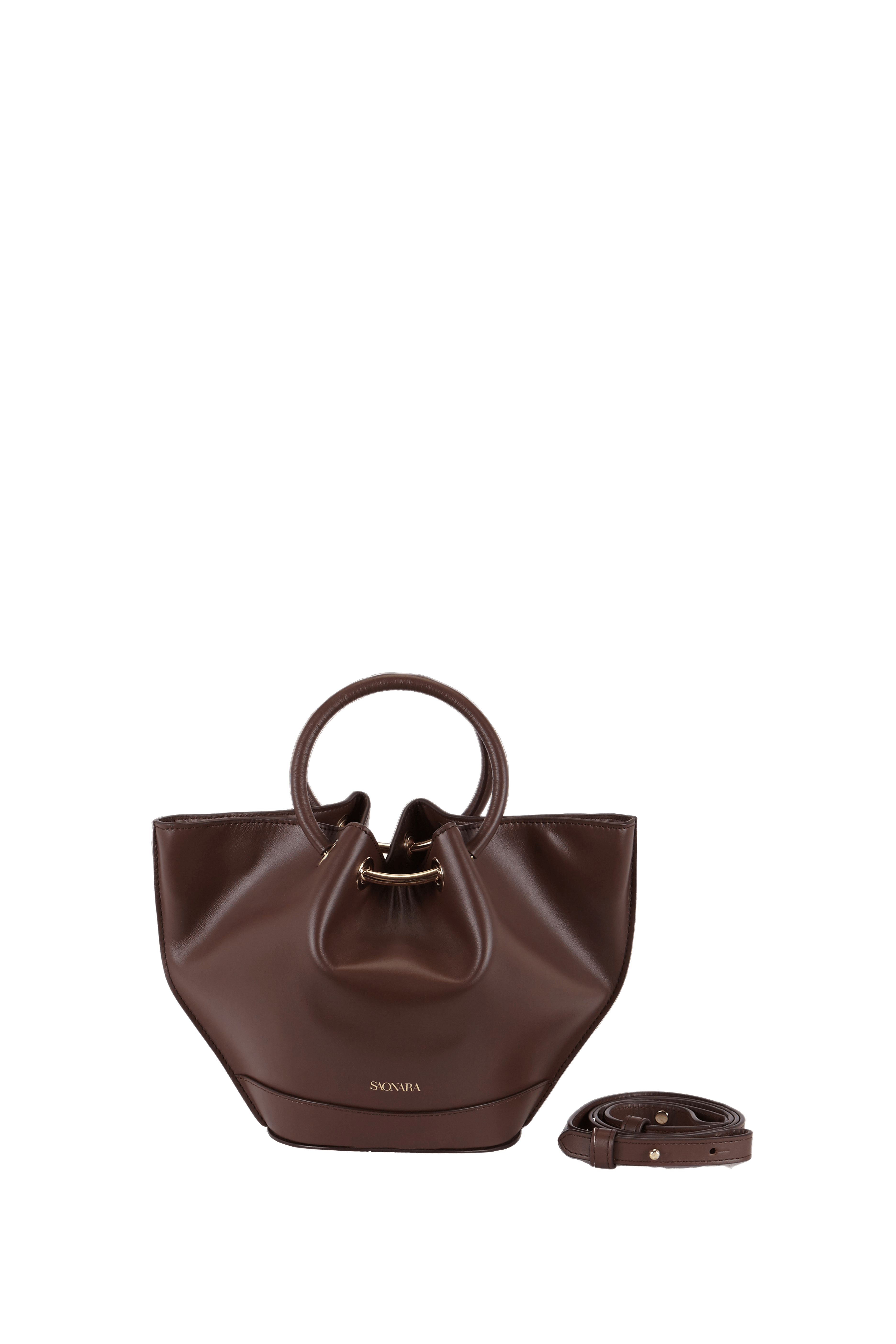 SAONARA MINI CHOCOLATE LEATHER BAG made by Saonara