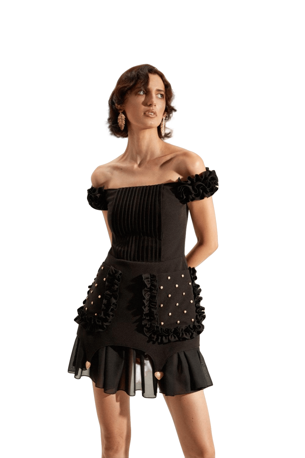 Black Ruffled Dress made by Guranda