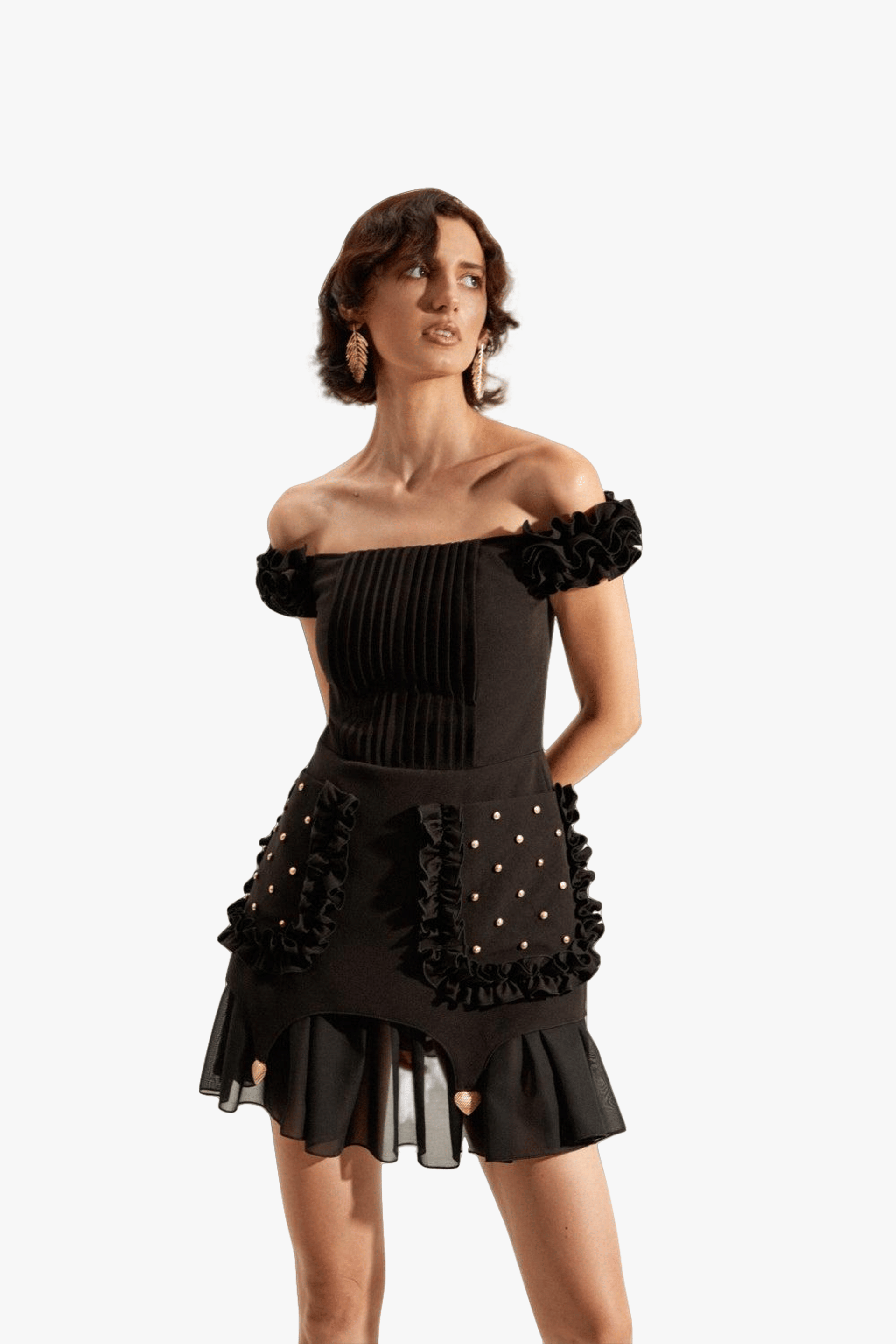 Black Ruffled Dress made by Guranda