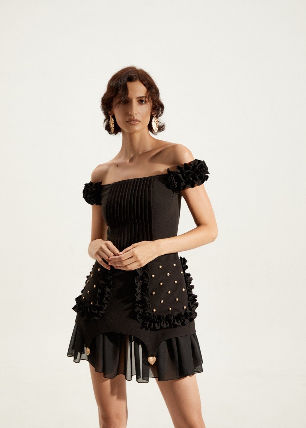 Black Ruffled Dress made by Guranda